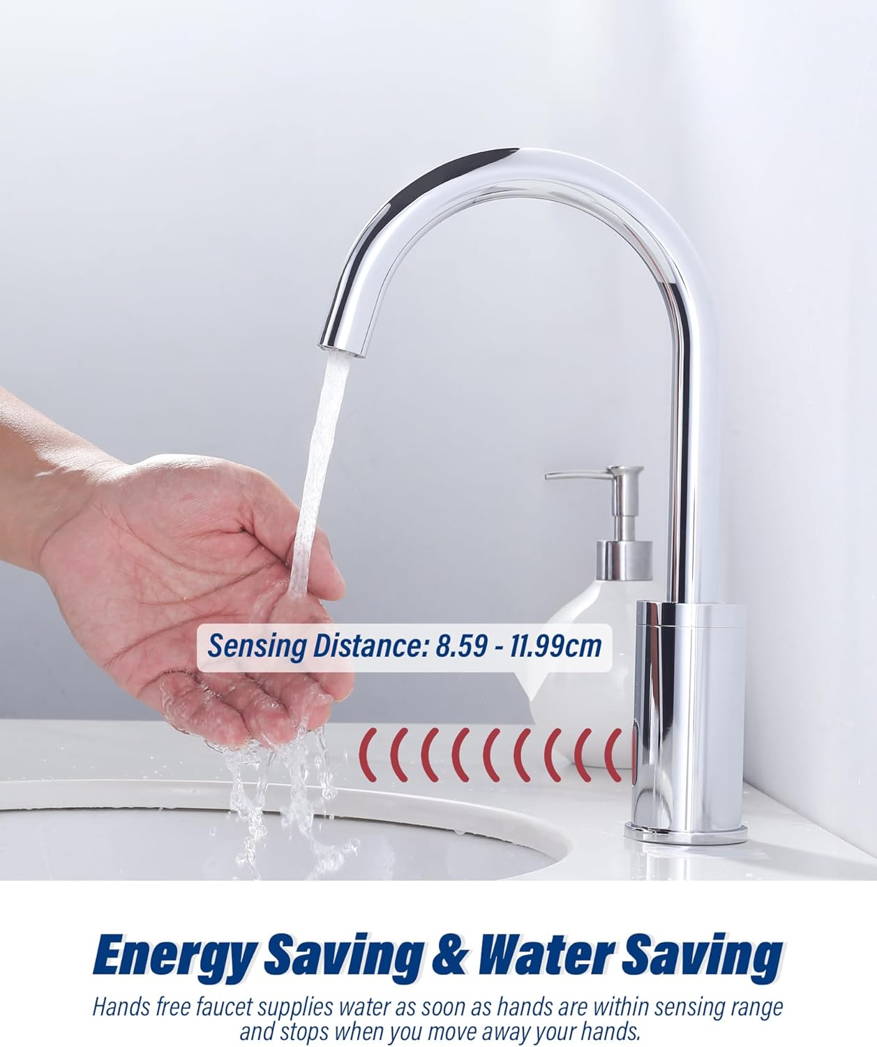 Iviga Sensore per Rubinetto Bagno Automatico, Cromo - immagine 2