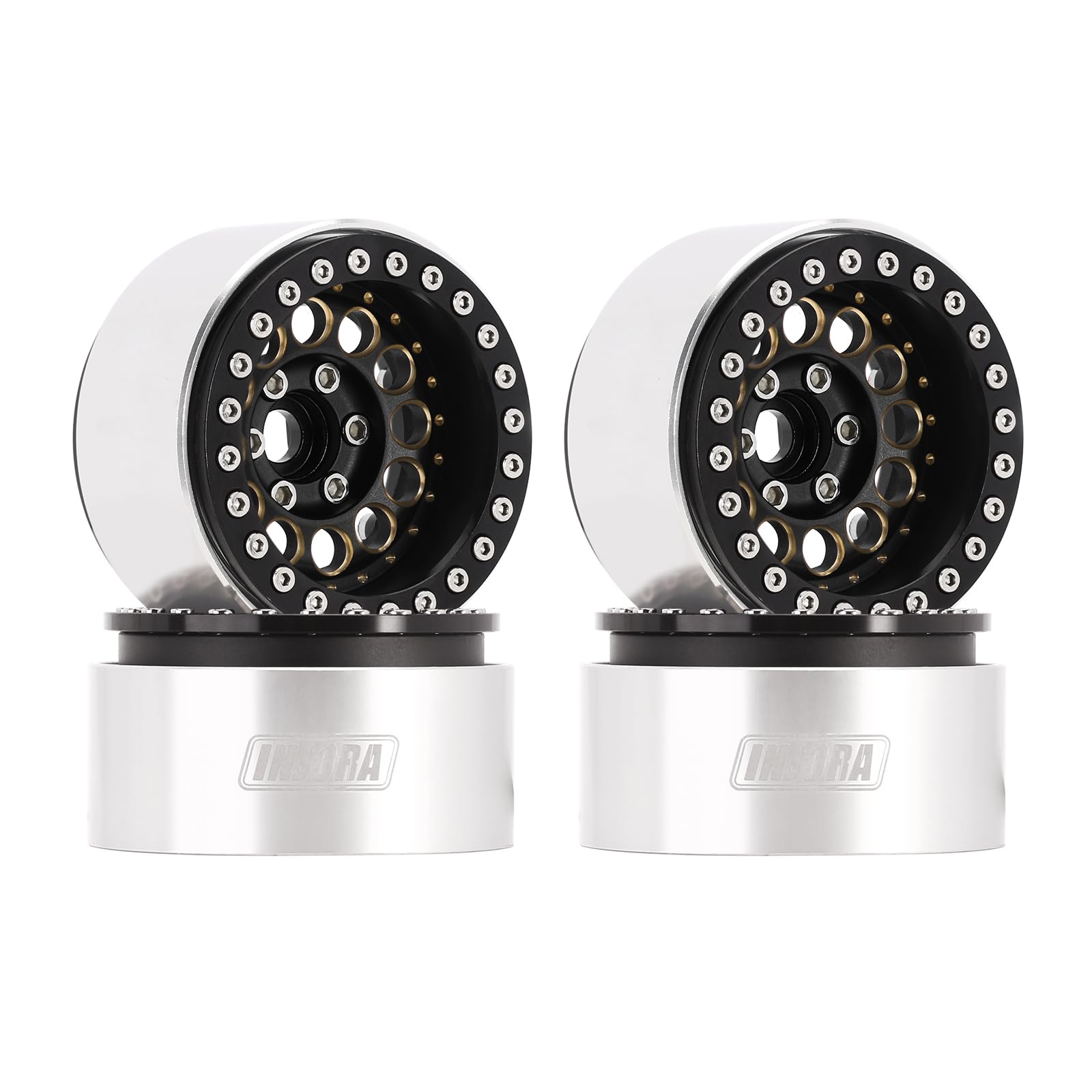 INJORA 1.9" Beadlock Cerchione 153g, Nero