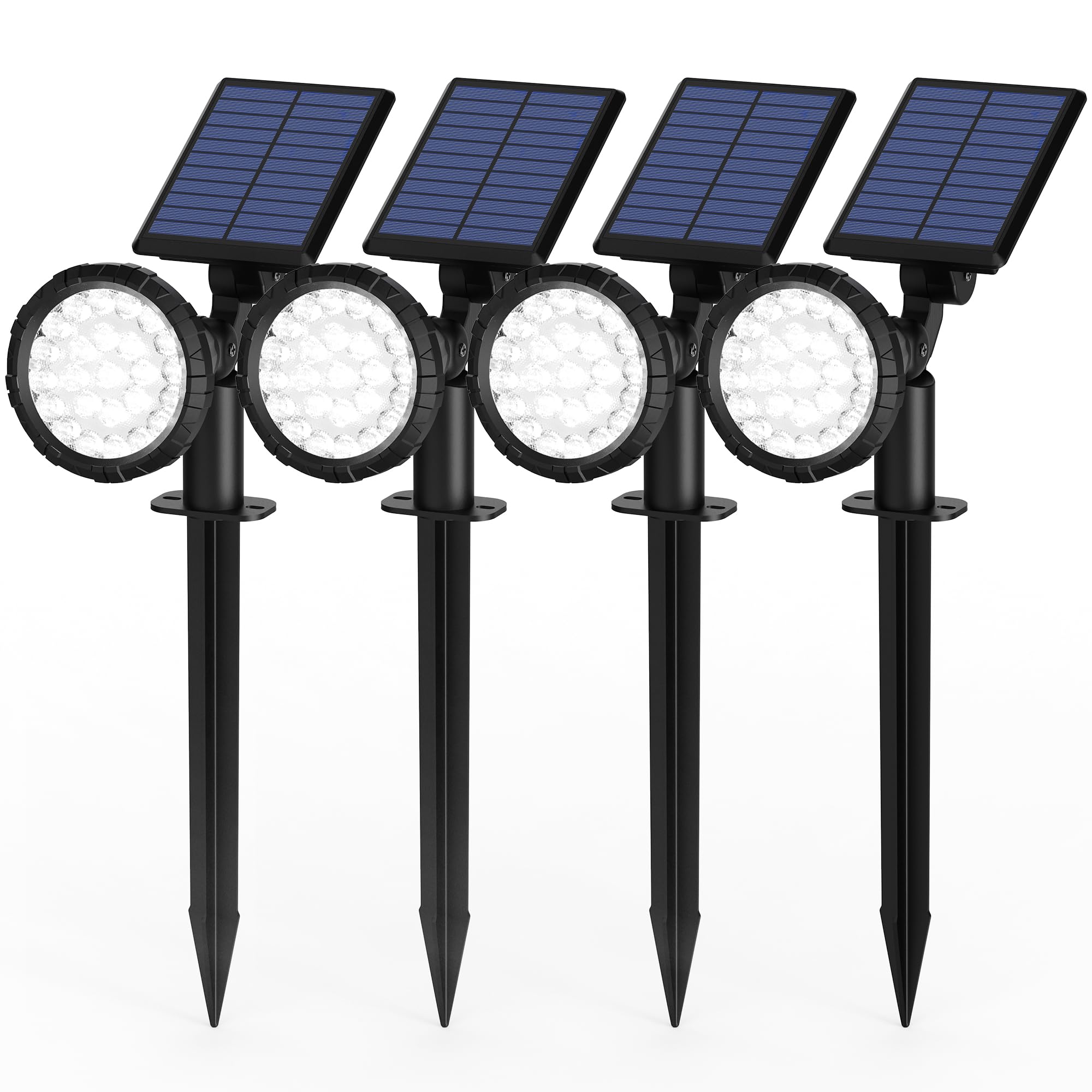 Solpex Faretto Solare per Esterni 25 LED, Bianco (4pz)