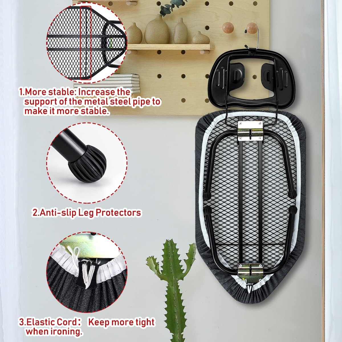 Duwee Asse da Stiro da Tavolo Pieghevole Nero - immagine 3