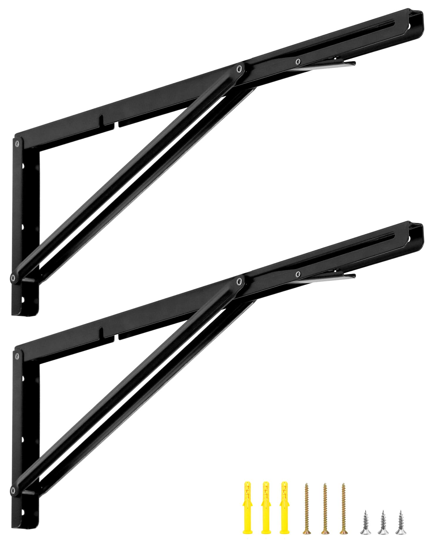 QWORK® Staffe Pieghevoli Pesanti 600mm 2 Pezzi