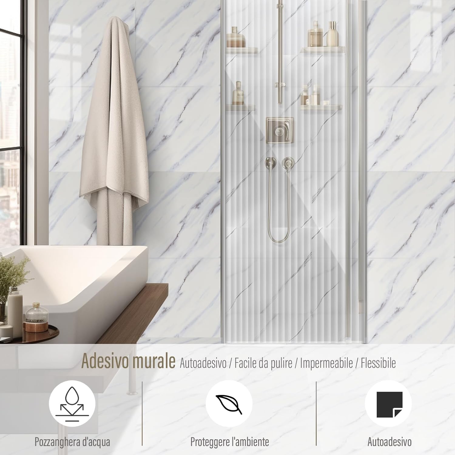 Piastrelle Autoadesive da Parete 30x30 cm - 22 Pezzi - immagine 2