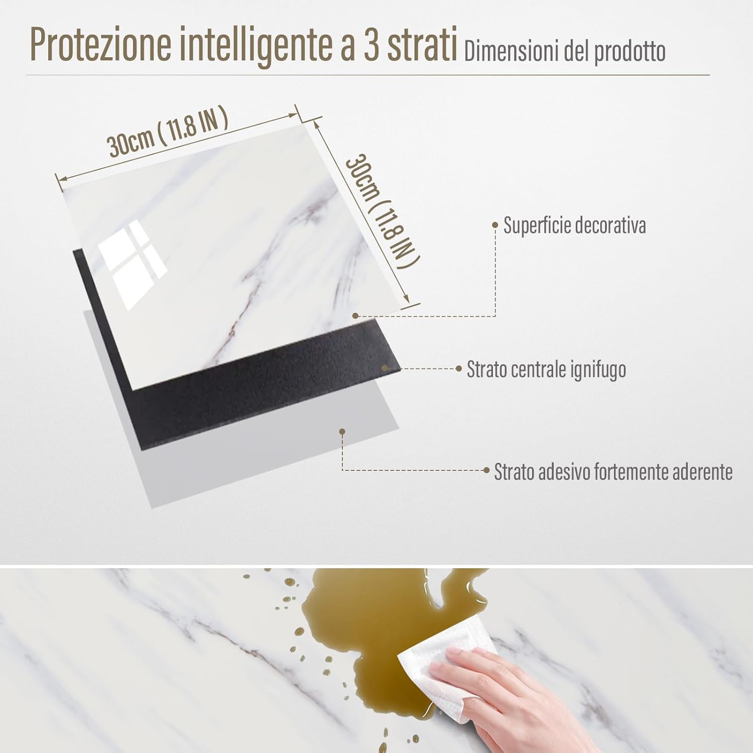 Piastrelle Autoadesive da Parete 30x30 cm - 22 Pezzi - immagine 6