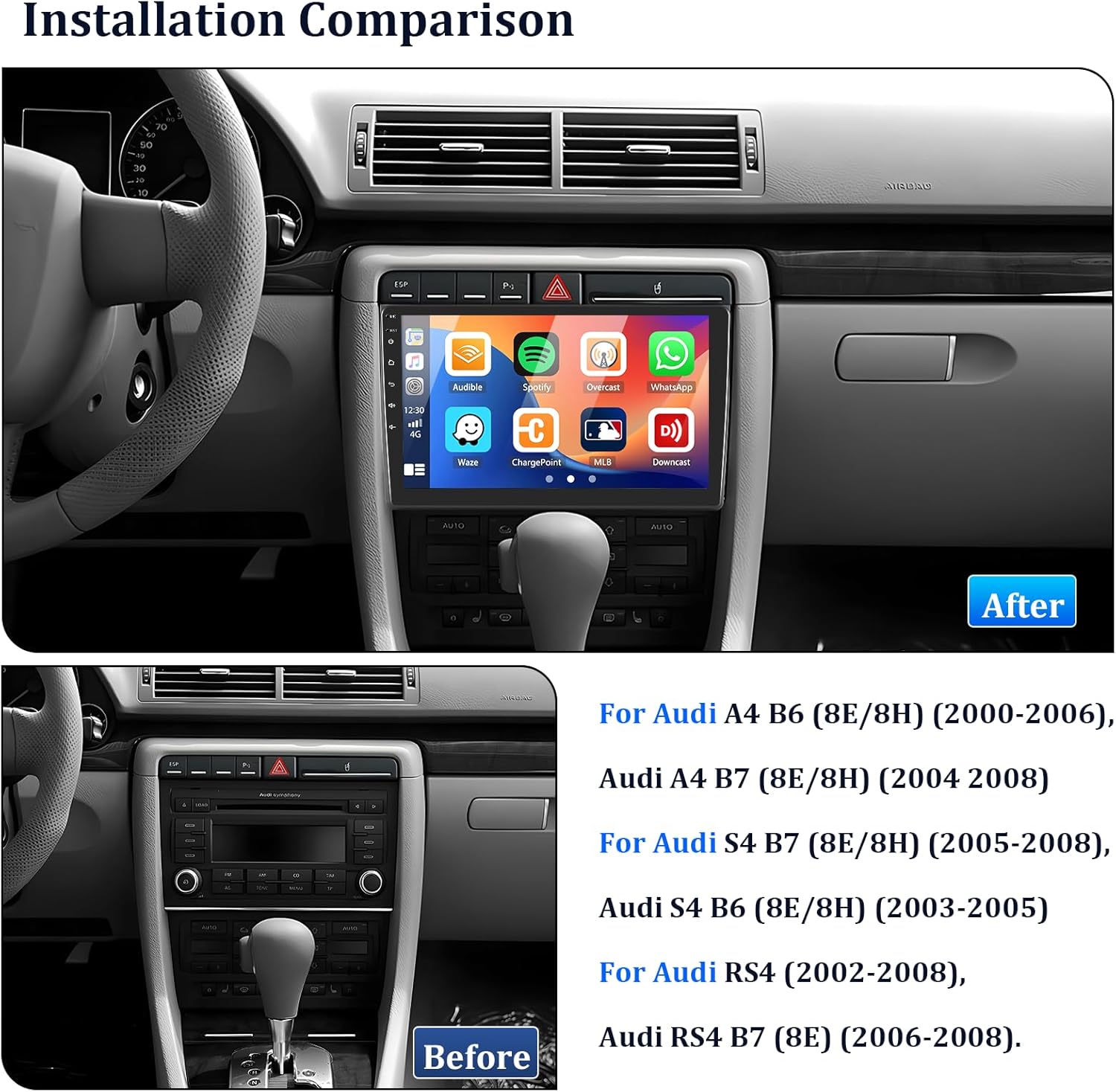 Autoradio Android 13 Navi 9" per Audi A4 (2002-2008) - immagine 2