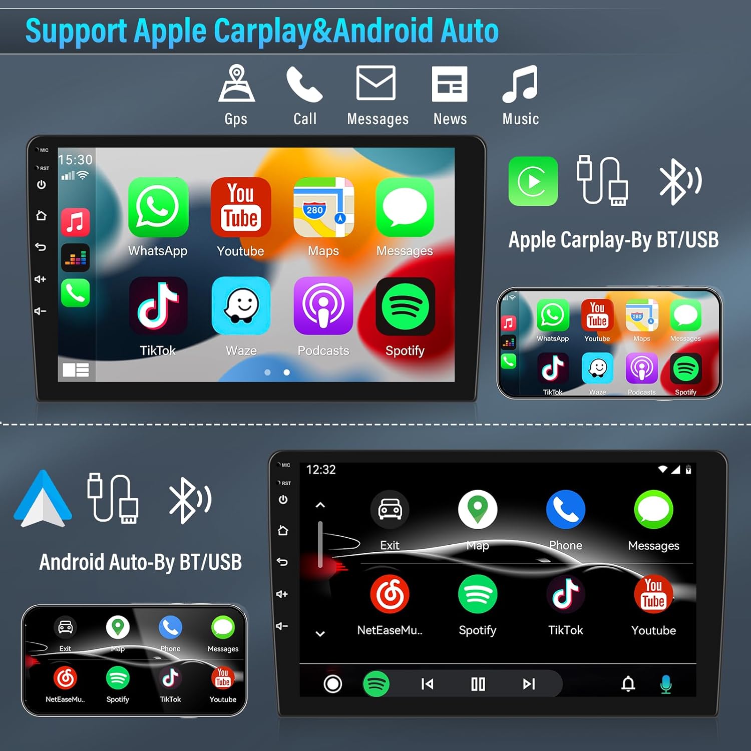 Autoradio Android 13 Navi 9" per Audi A4 (2002-2008) - immagine 3