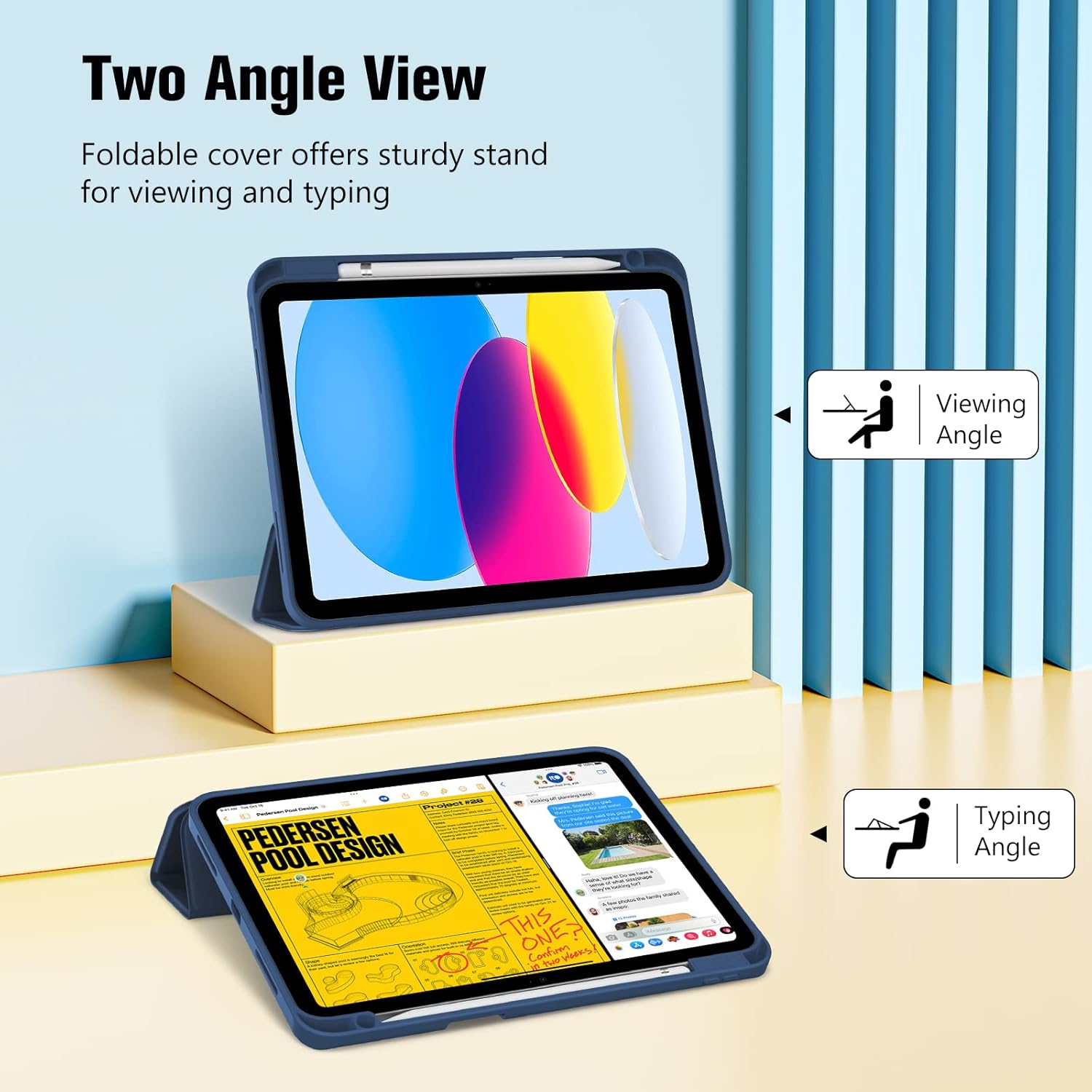 Procase Cover iPad 10 Generazione 10,9 Pollici, Blu Scuro - immagine 4