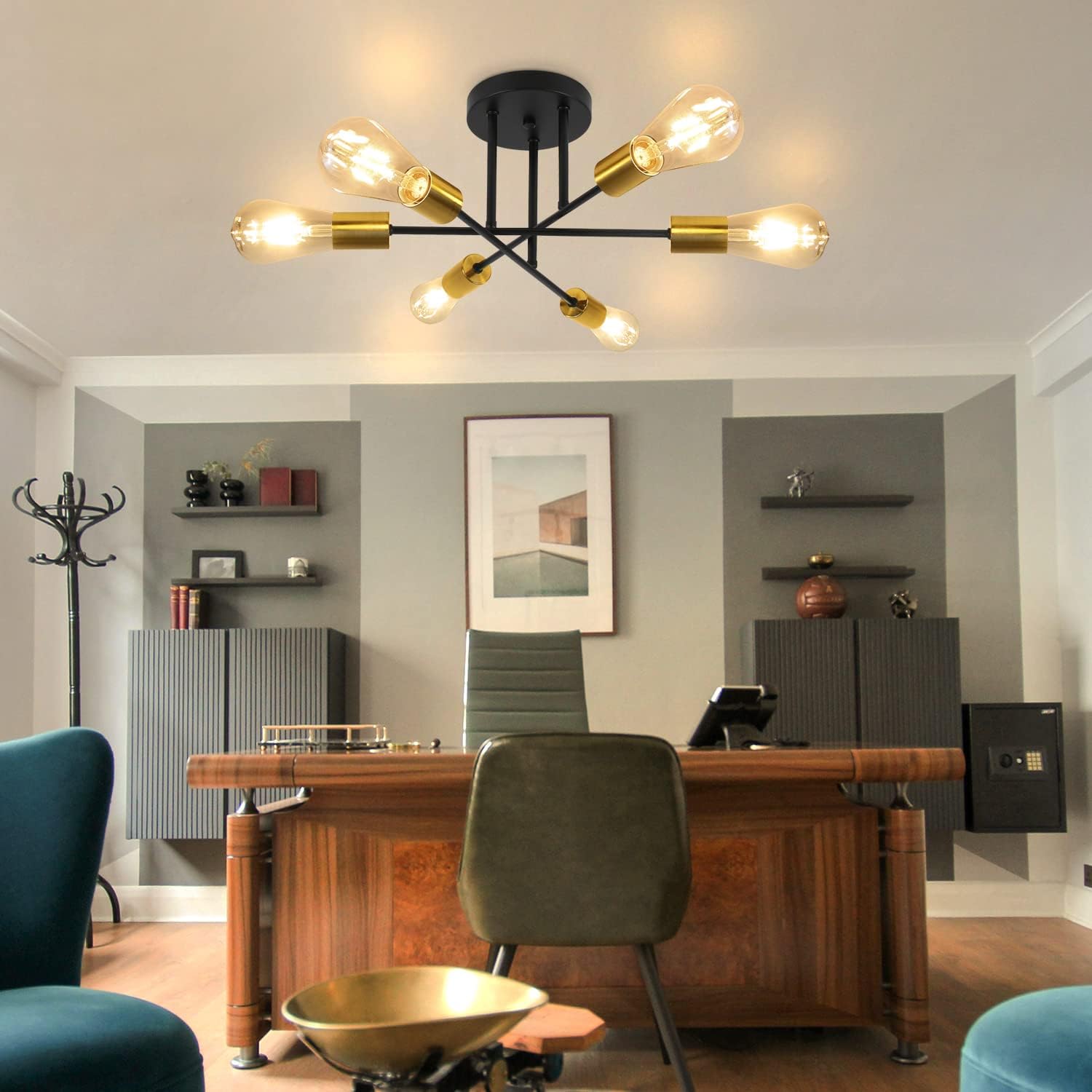 Cbjktx Plafoniera Vintage Retrò 6 Fiamme - immagine 3