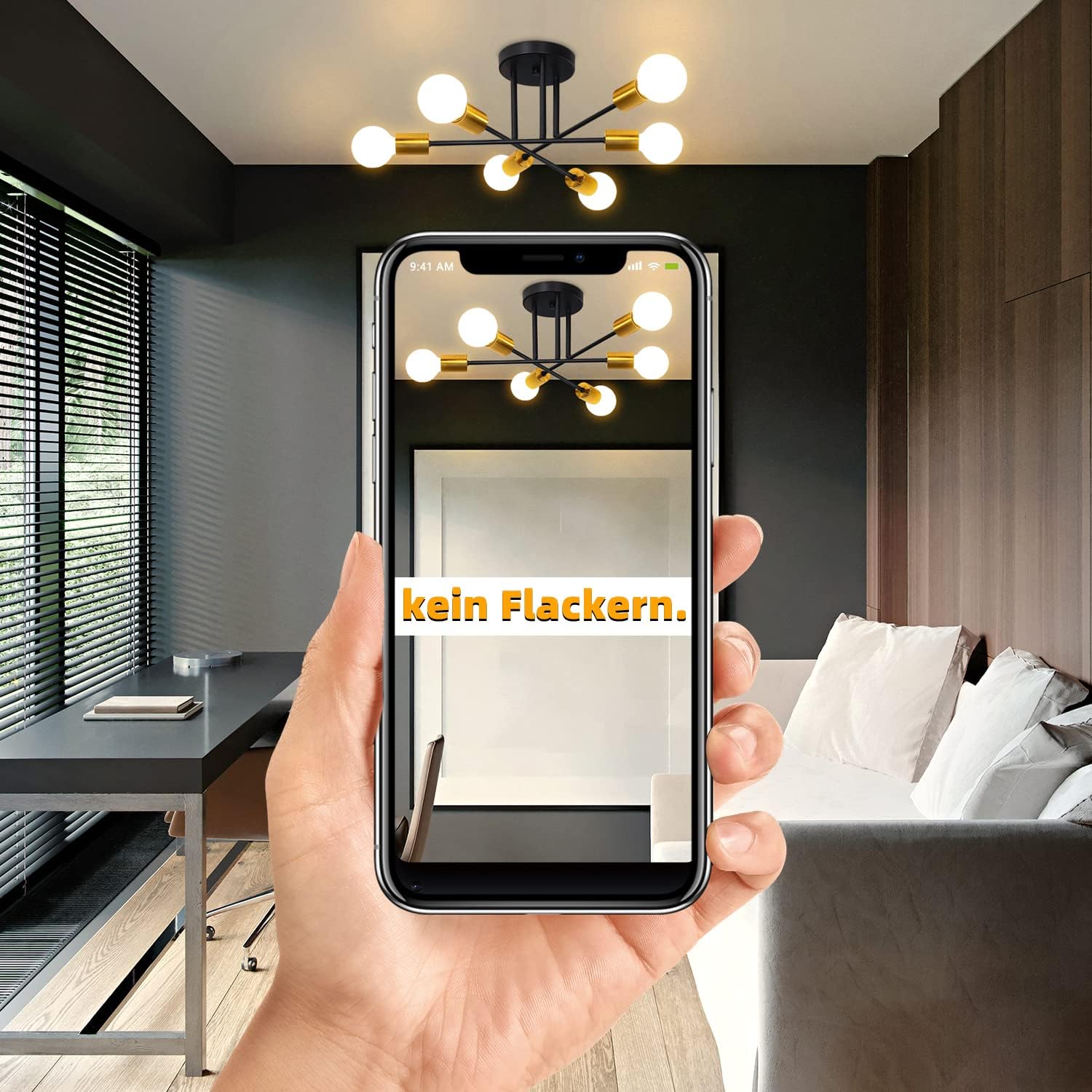 Cbjktx Plafoniera Vintage Retrò 6 Fiamme - immagine 4