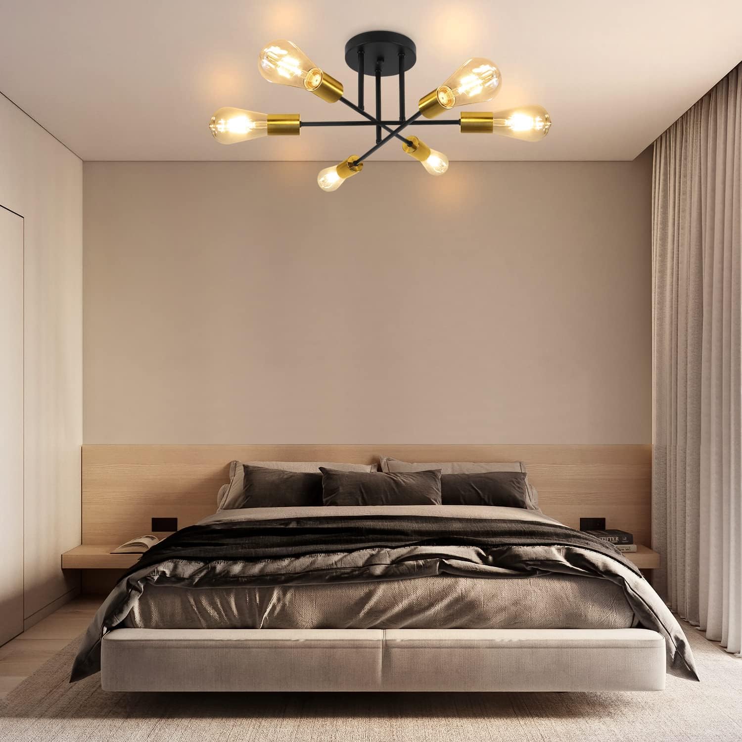 Cbjktx Plafoniera Vintage Retrò 6 Fiamme - immagine 8