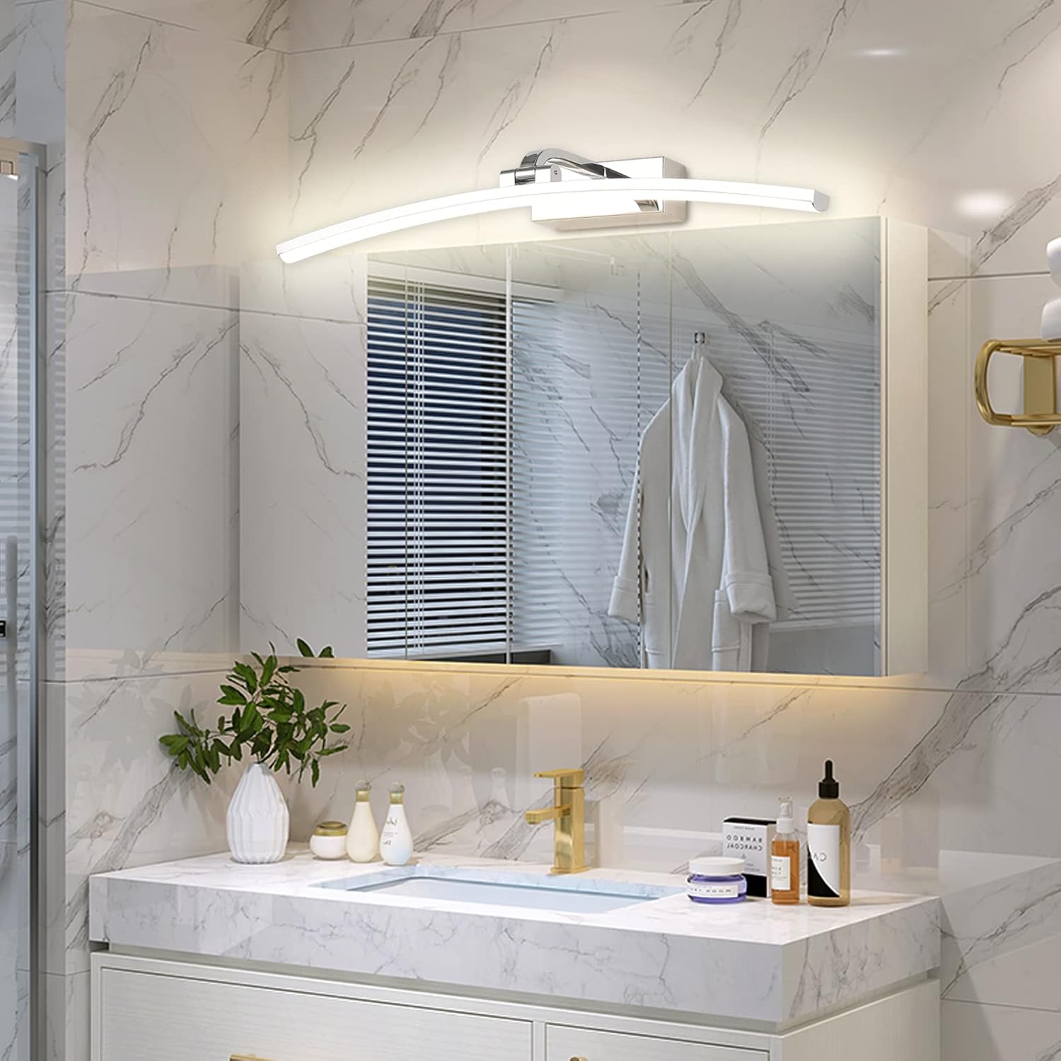 Yhtlaeh LED Specchio Lampada 16W 1280lm Nero Bagno - immagine 4