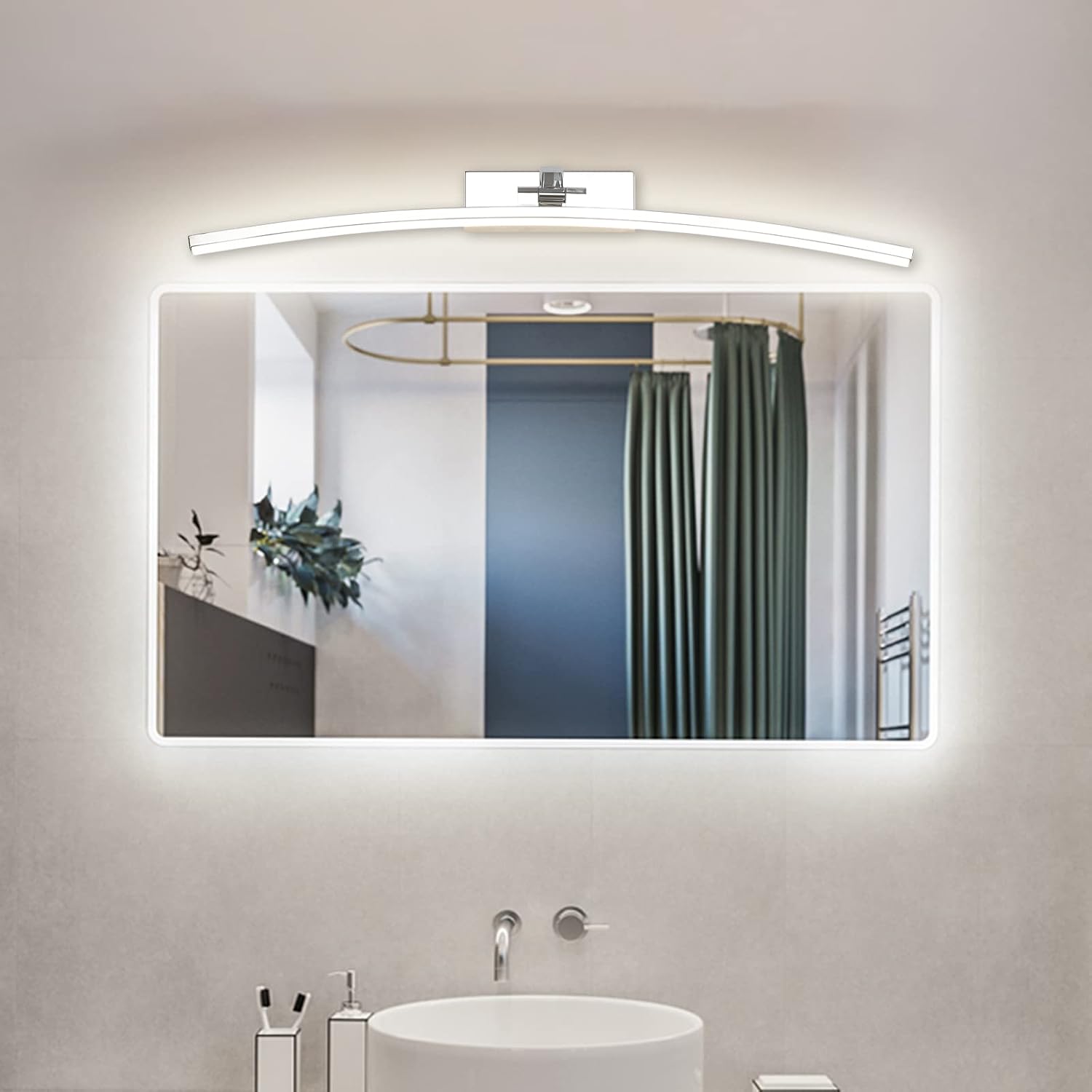 Yhtlaeh LED Specchio Lampada 16W 1280lm Nero Bagno - immagine 5