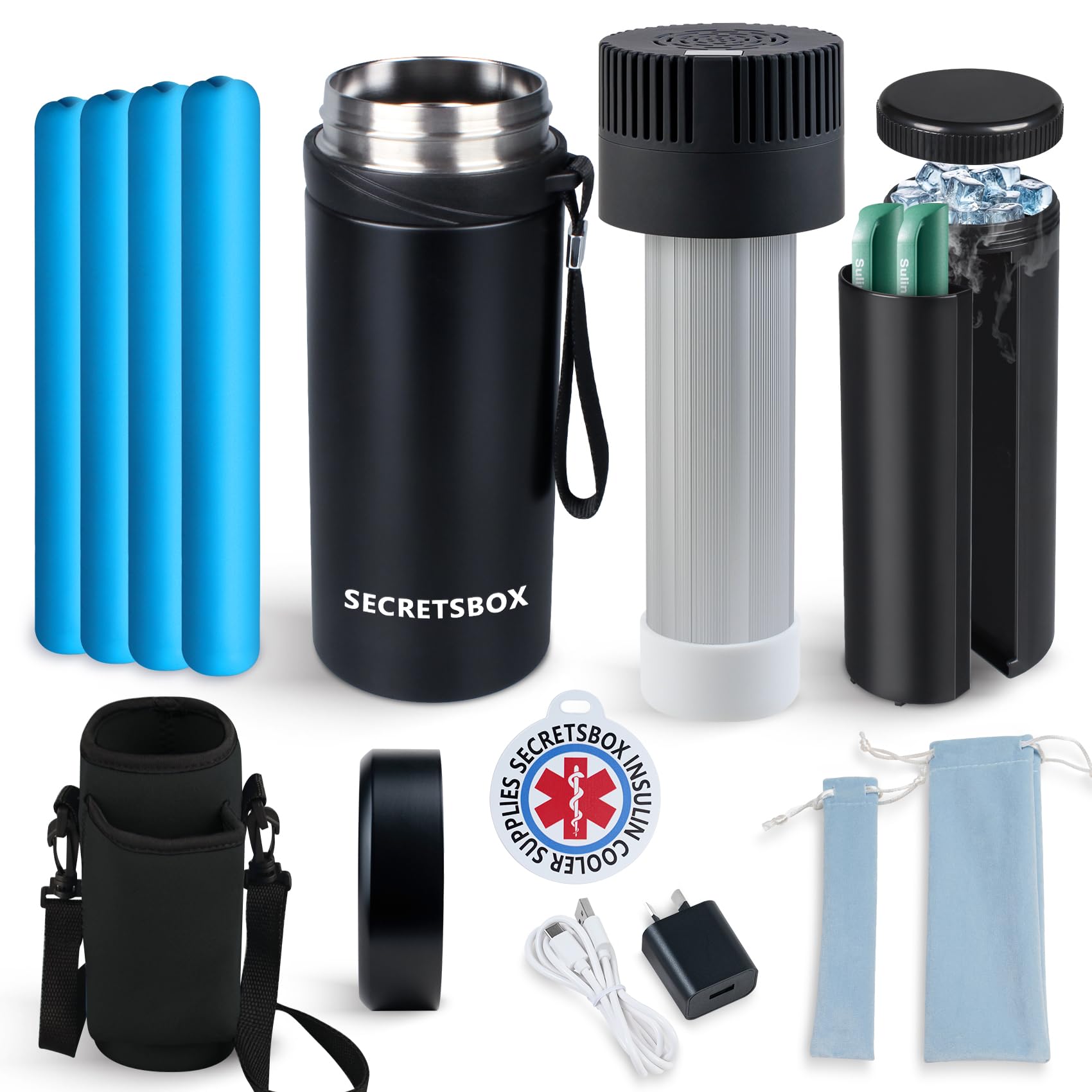 USB Frigo per Insulina da Viaggio 2-8℃, Nero