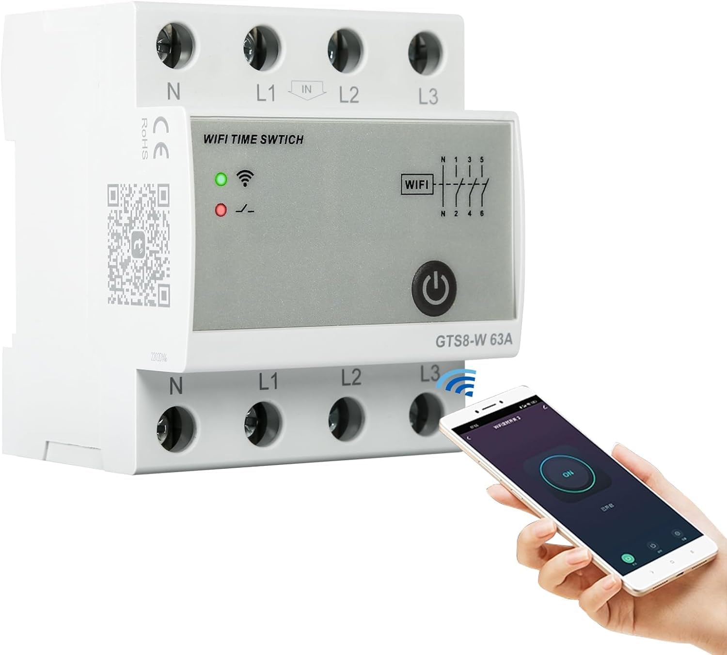 Dewin Timer Interruttore Wifi Trifase AC220V 63A 4P - immagine 1