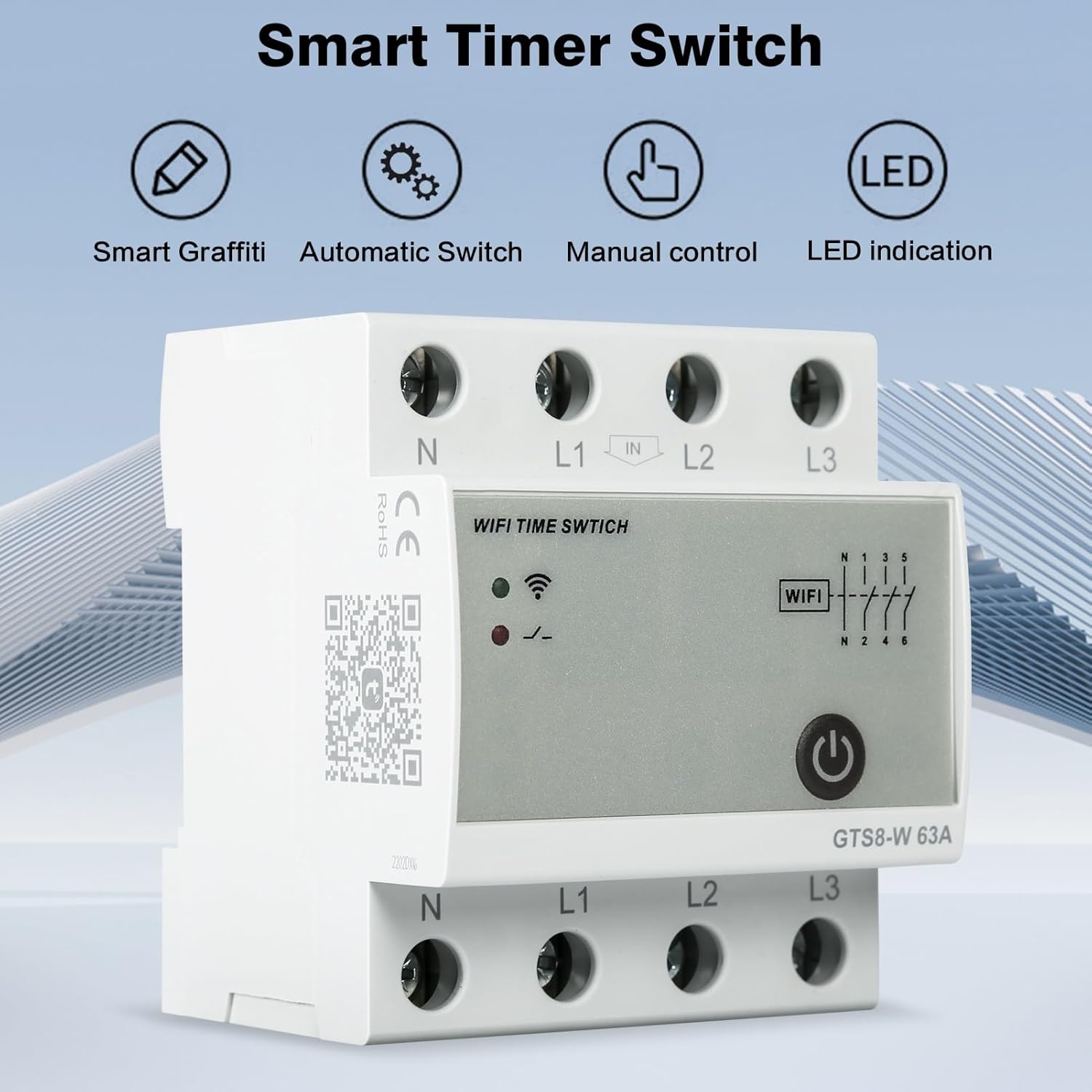 Dewin Timer Interruttore Wifi Trifase AC220V 63A 4P - immagine 3