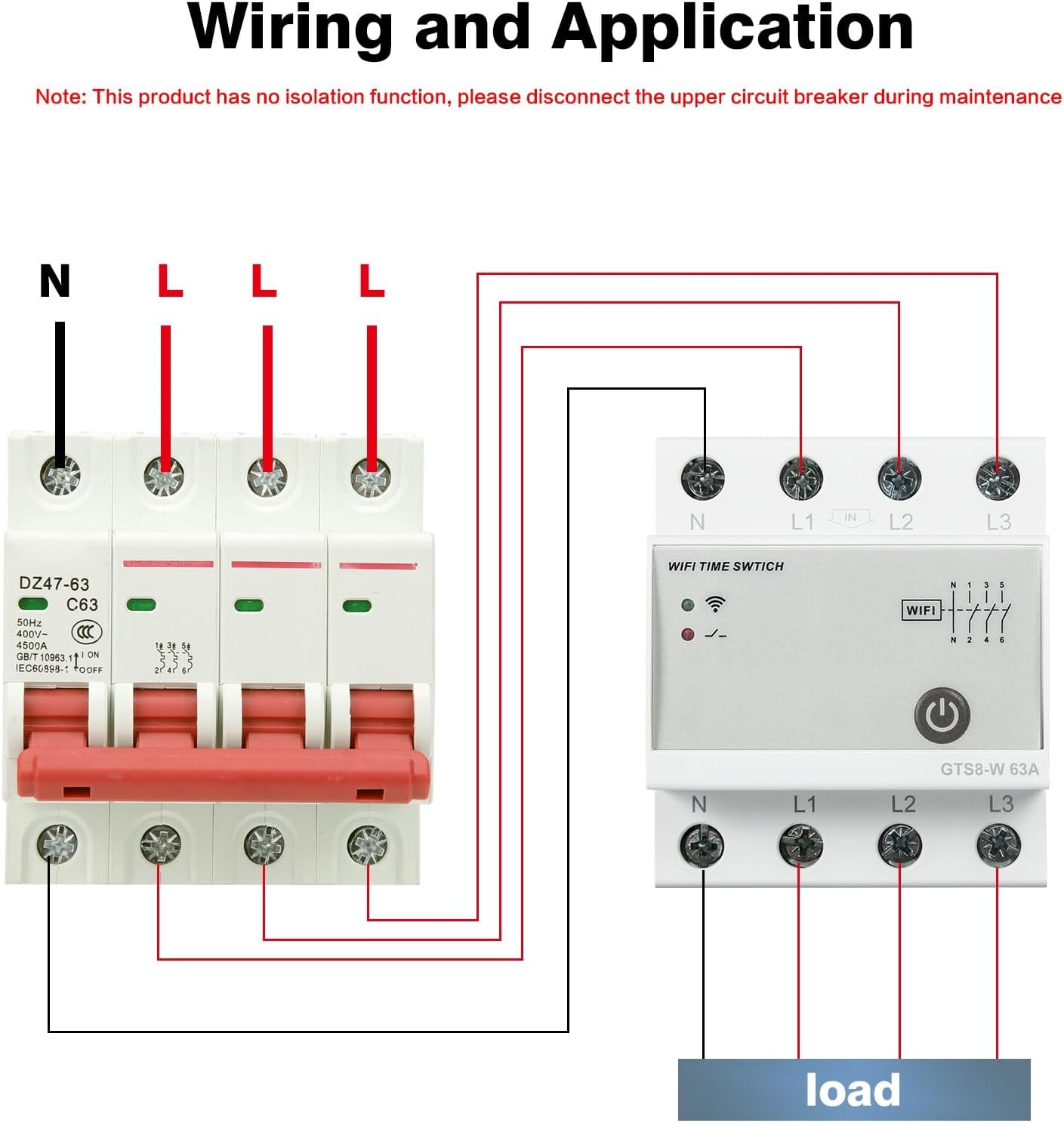 Dewin Timer Interruttore Wifi Trifase AC220V 63A 4P - immagine 6
