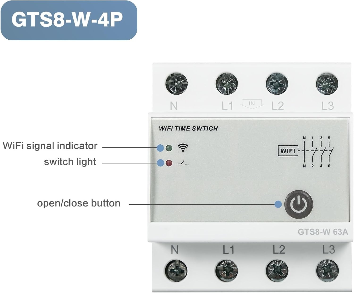 Dewin Timer Interruttore Wifi Trifase AC220V 63A 4P - immagine 7