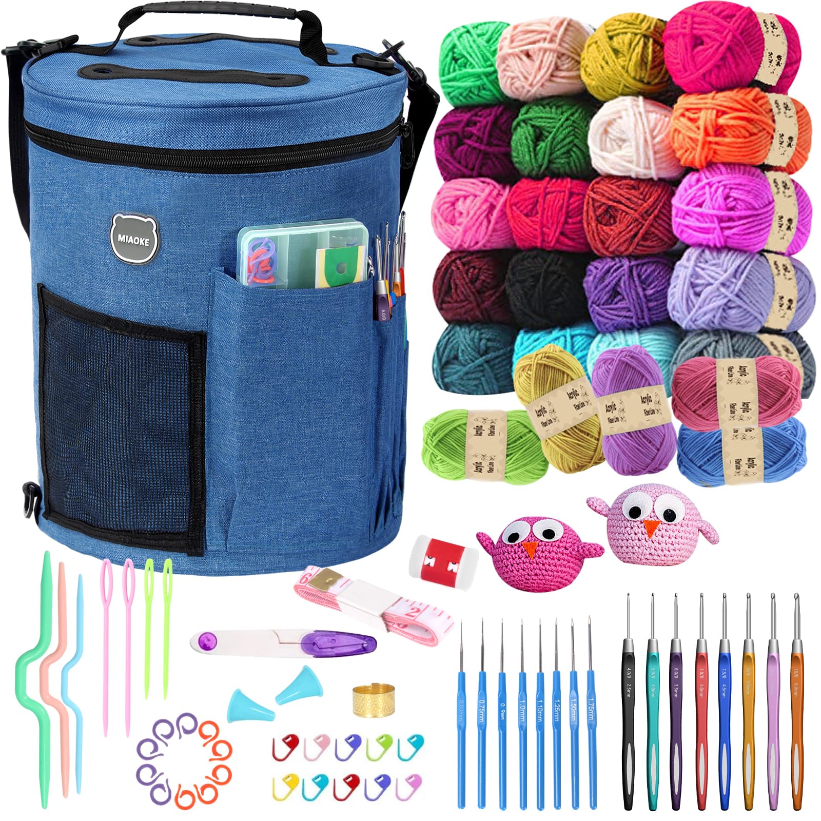 MIAOKE Crochet Kit, Crochet Kit for Beginners, 25 Crochet Yarn and 16 ...