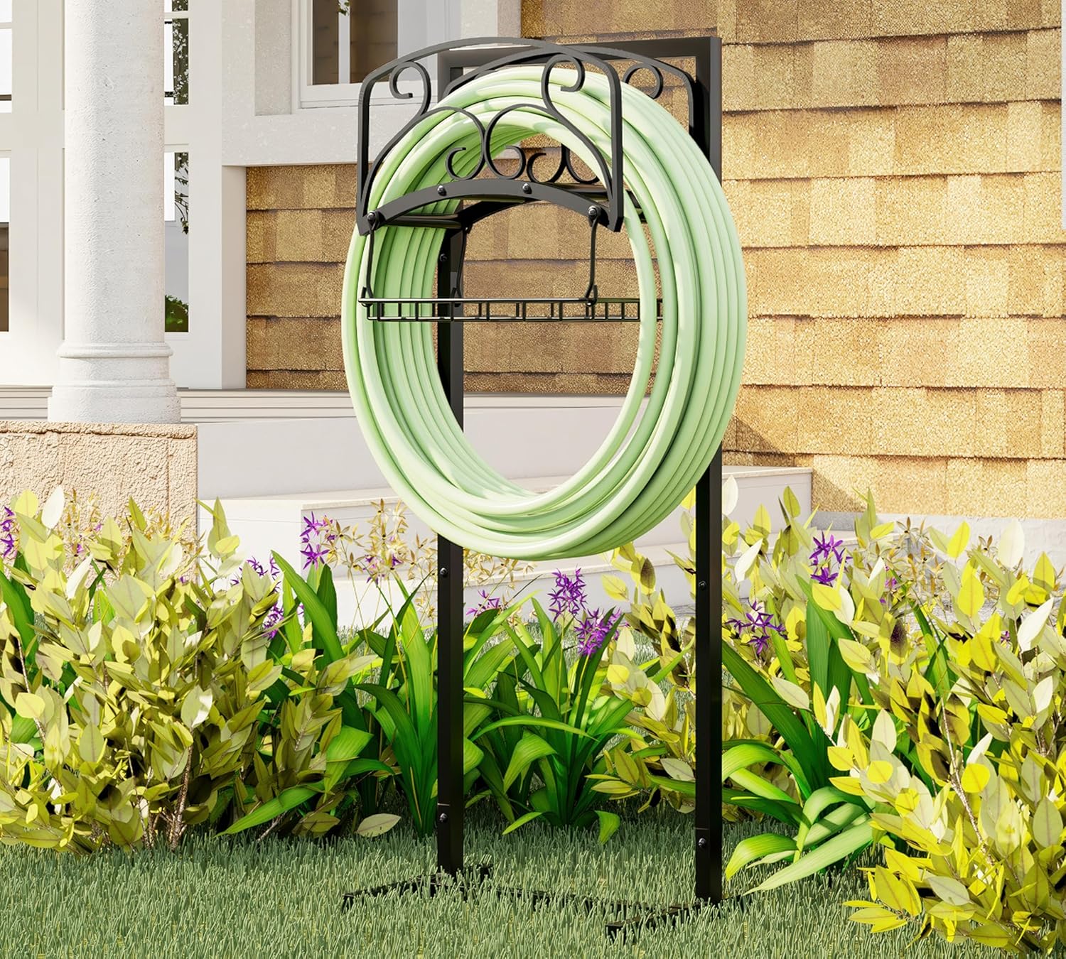 Kingson Supporto Portatile per Tubo da Giardino con Cestino