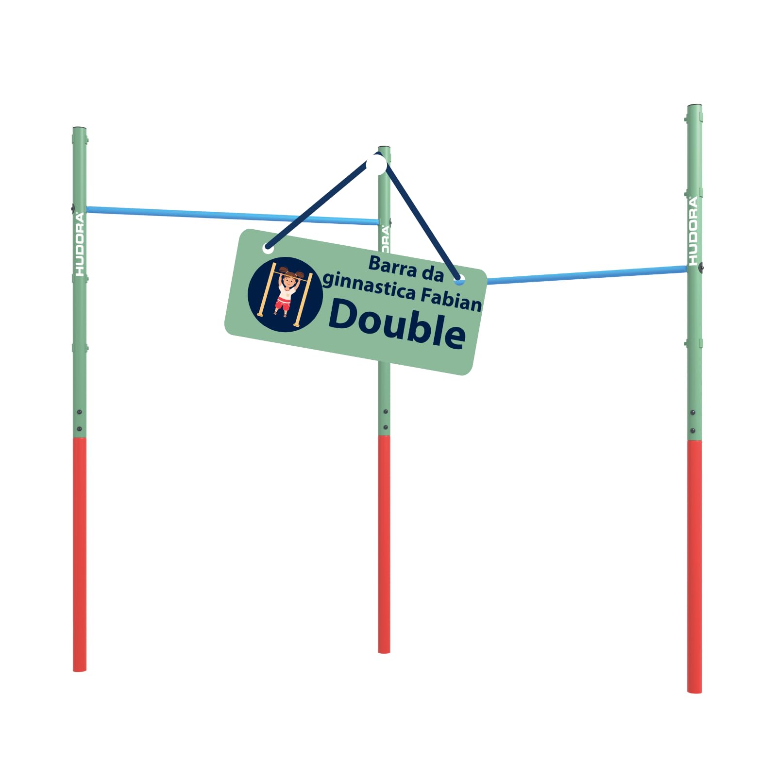 HUDORA Doppel-turnreck Fabian, Mint, Doppia Barra a torretta Unisex, Menta