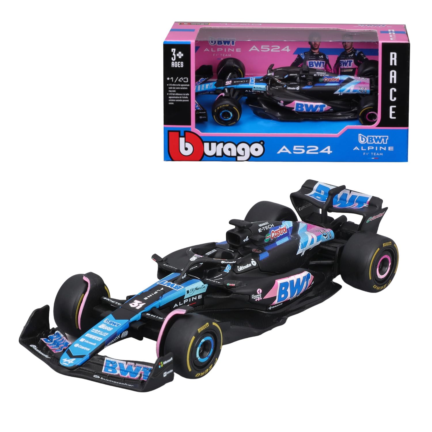 Bburago Formula 1 Alpine A524 Japan Version 2024