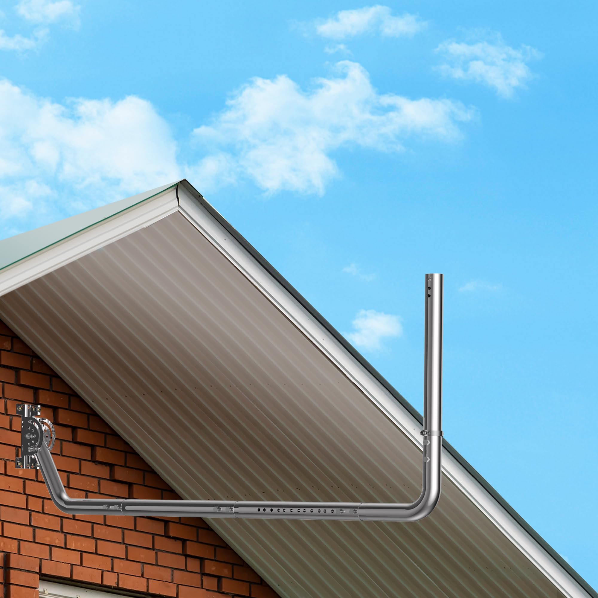 Supporto per Antenna a Parete Lunga, Argento