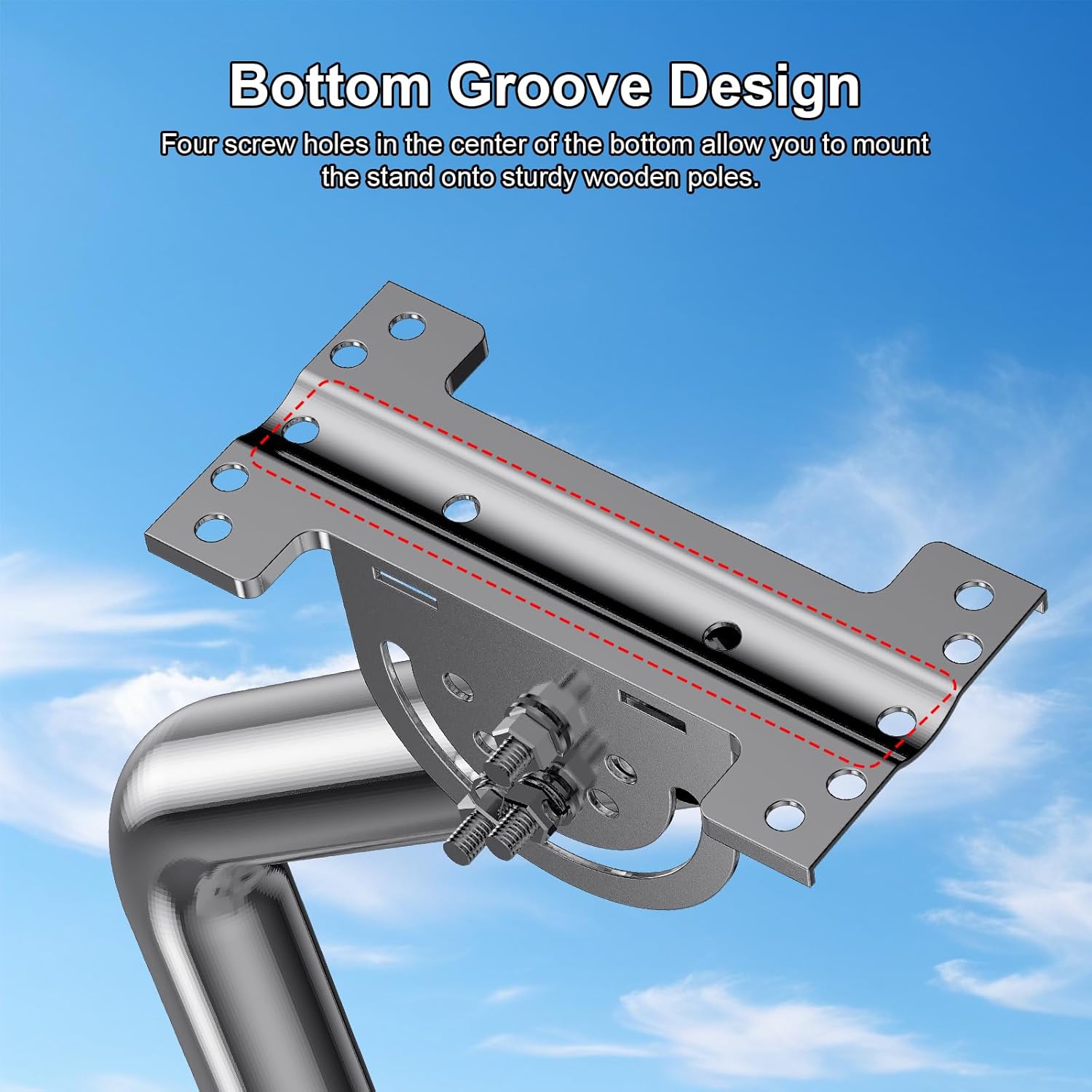 Supporto per Antenna a Parete Lunga, Argento - immagine 4