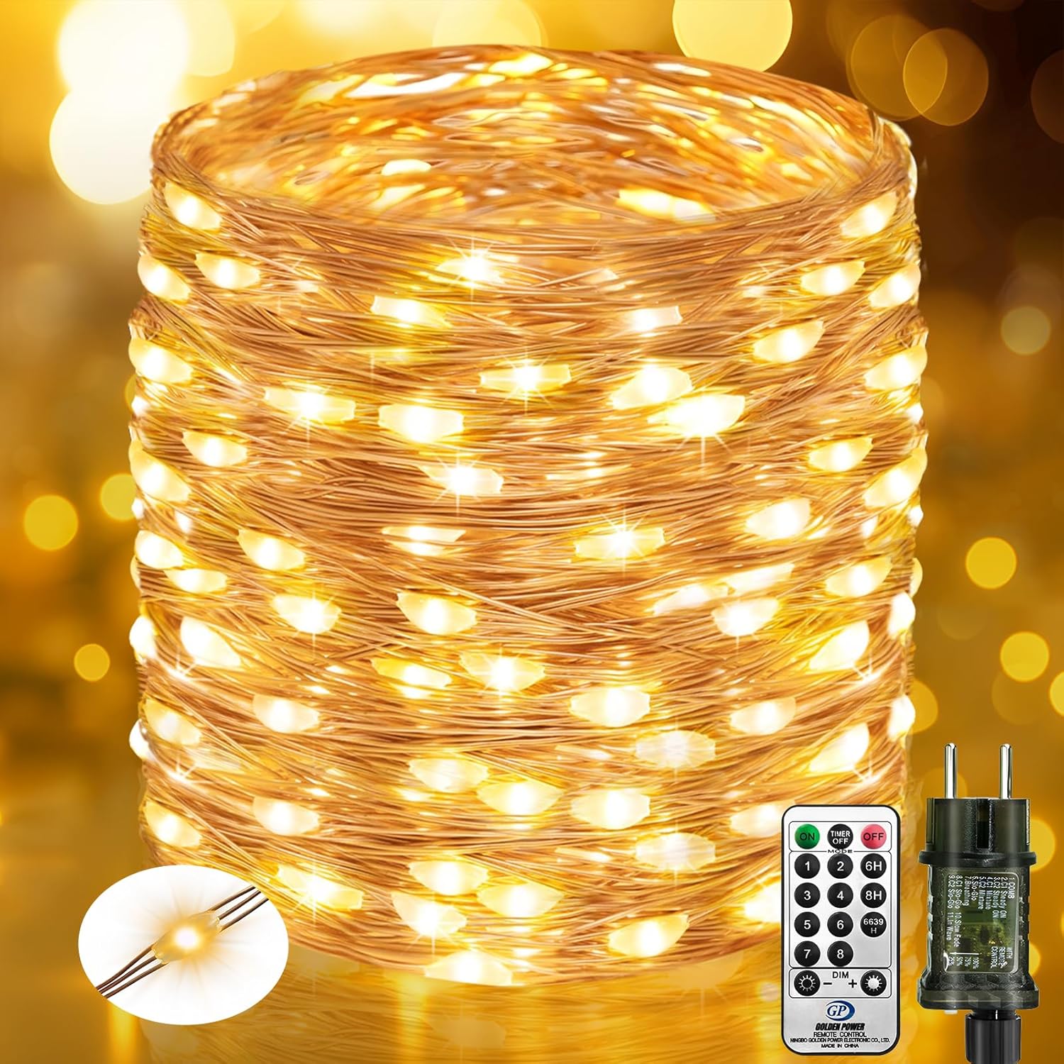 Btfarm Luci Albero di Natale 20M 200 LED con Telecomando - immagine 1