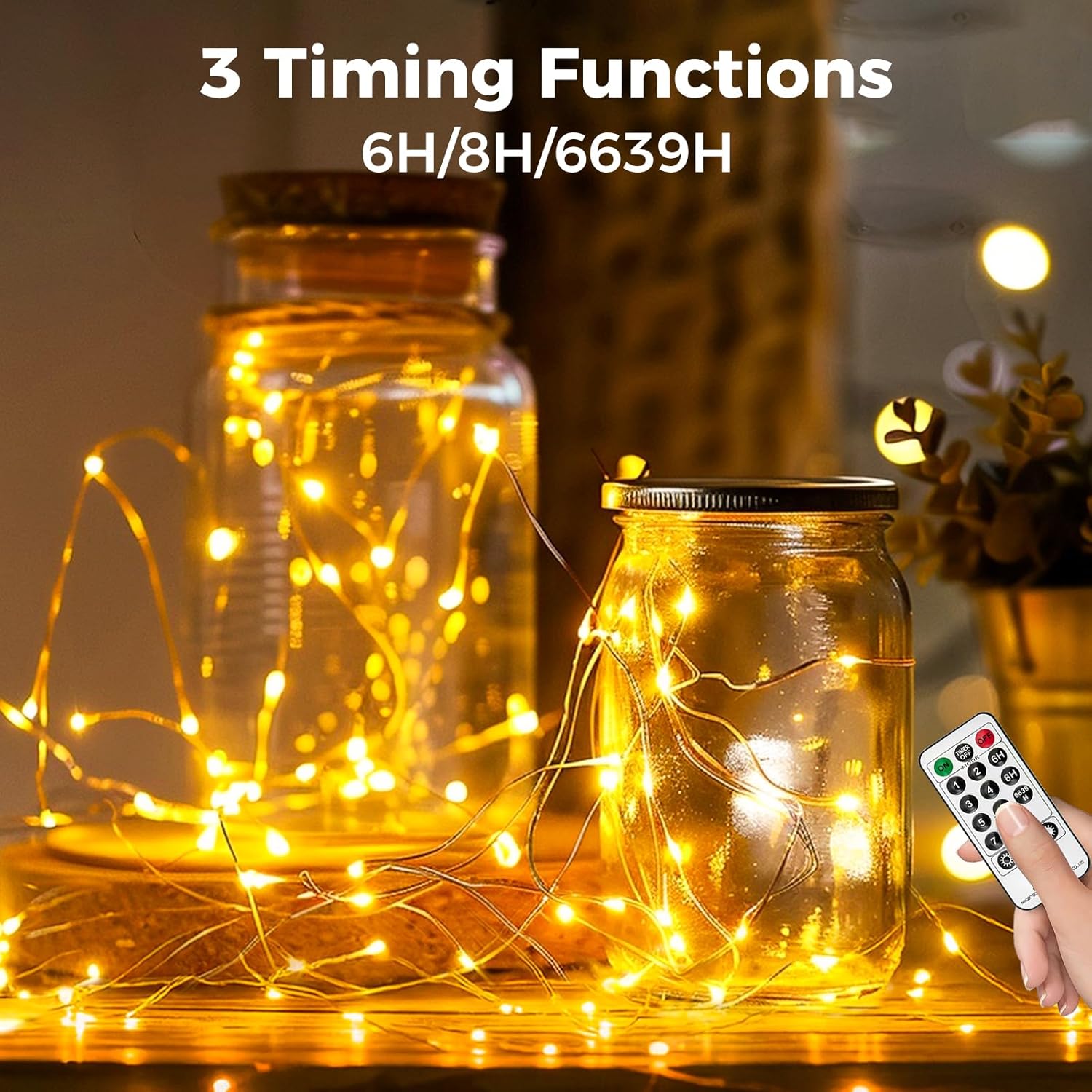 Btfarm Luci Albero di Natale 20M 200 LED con Telecomando - immagine 3