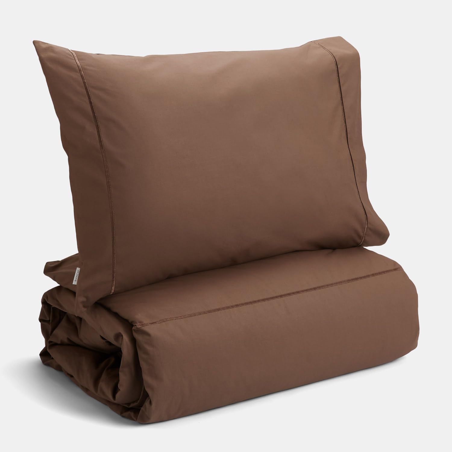 Bianca Plain Dyed Deep Taupe - Set Copripiumino 135cm - immagine 1