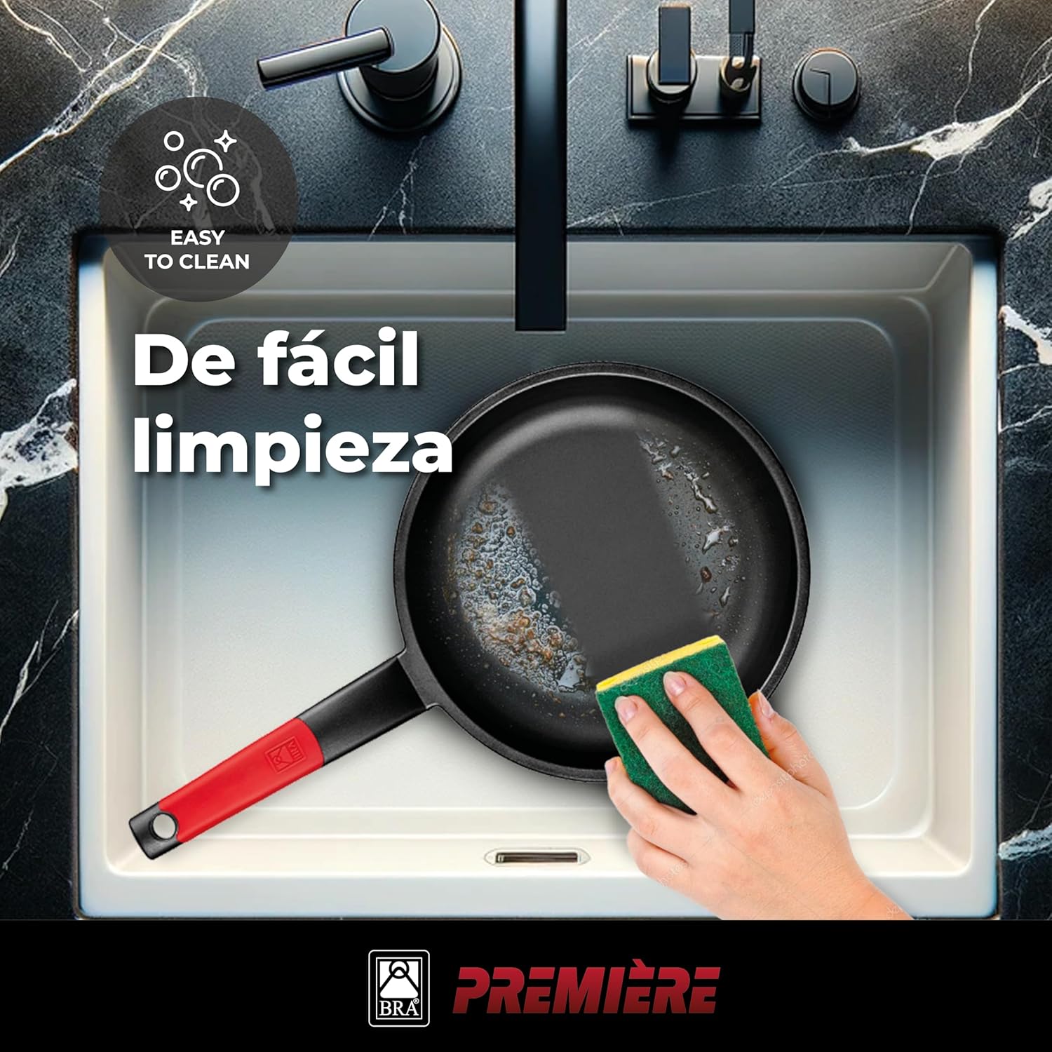 Bra Set di Padelle Antiaderenti 20-24cm, Rosso - immagine 5