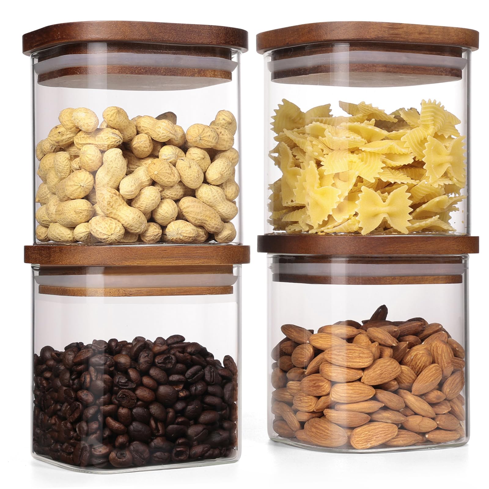 Qualife Set 4 Barattoli di Conservazione 500 ml