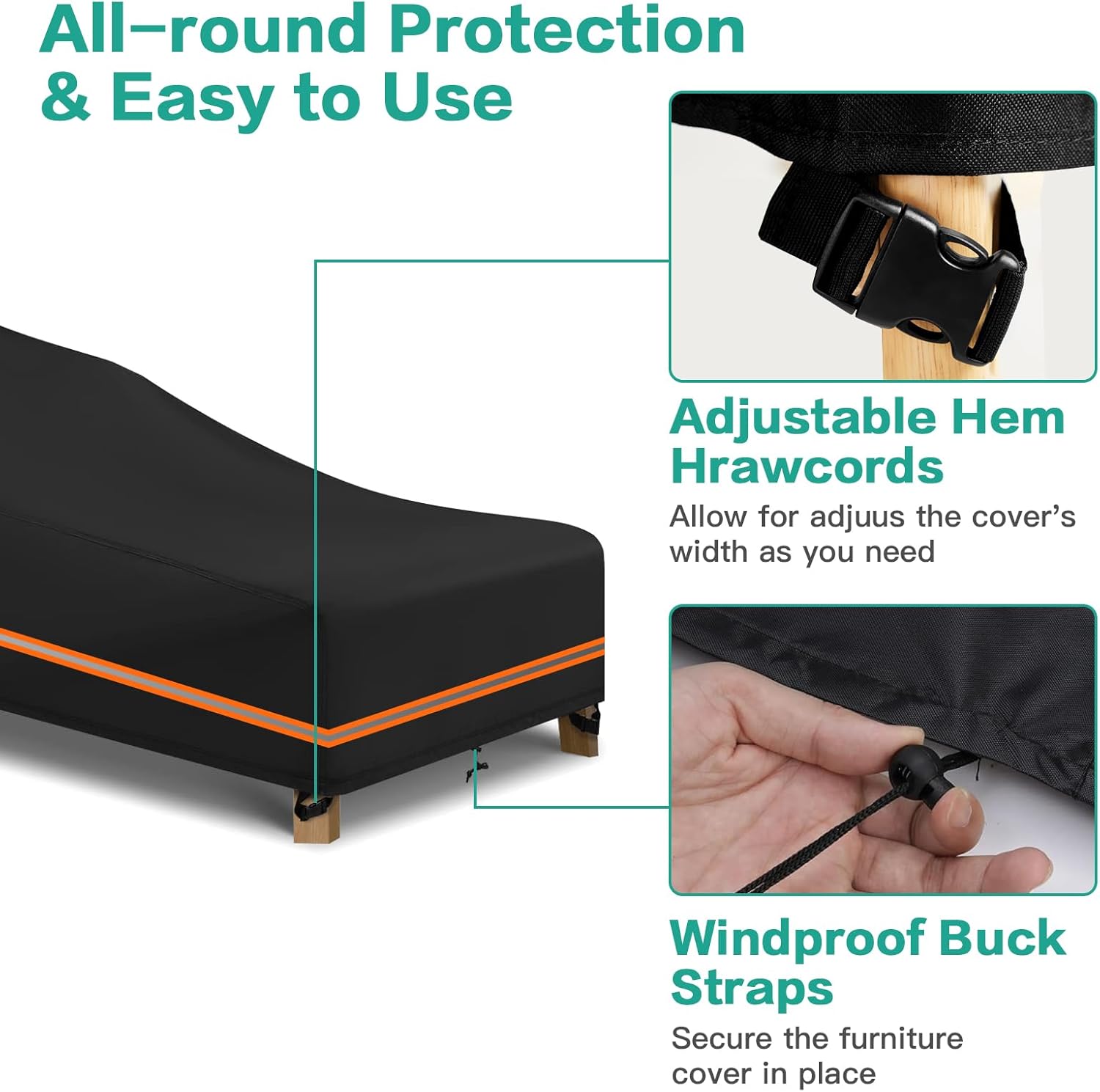 Lcgod 2PCS Coperture per Lettini Prendisole Impermeabili - immagine 5