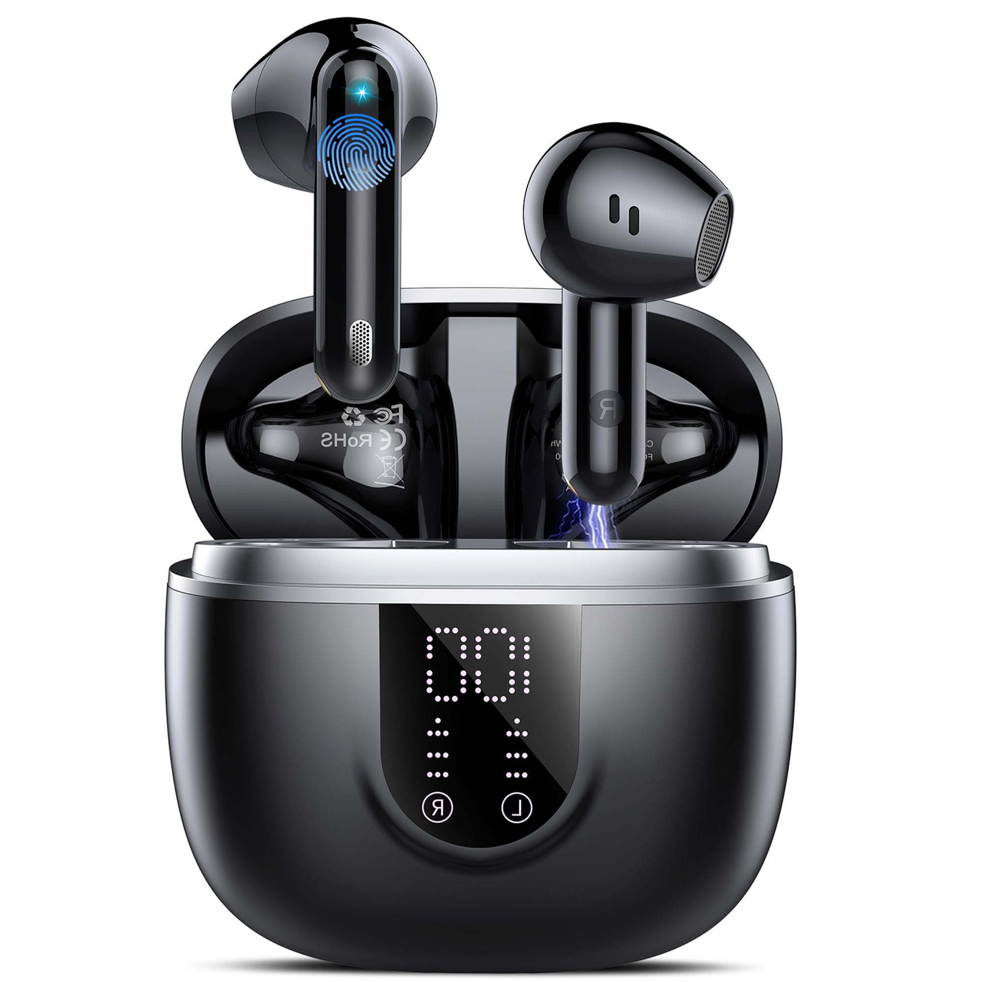 Jesebang Cuffie Bluetooth 5.4 con Cancellazione Rumore, Nero