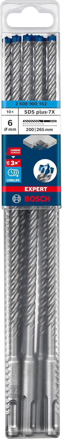 Bosch 10x Punte per Martelli Expert SDS plus-7X Ø 6x265mm - immagine 2