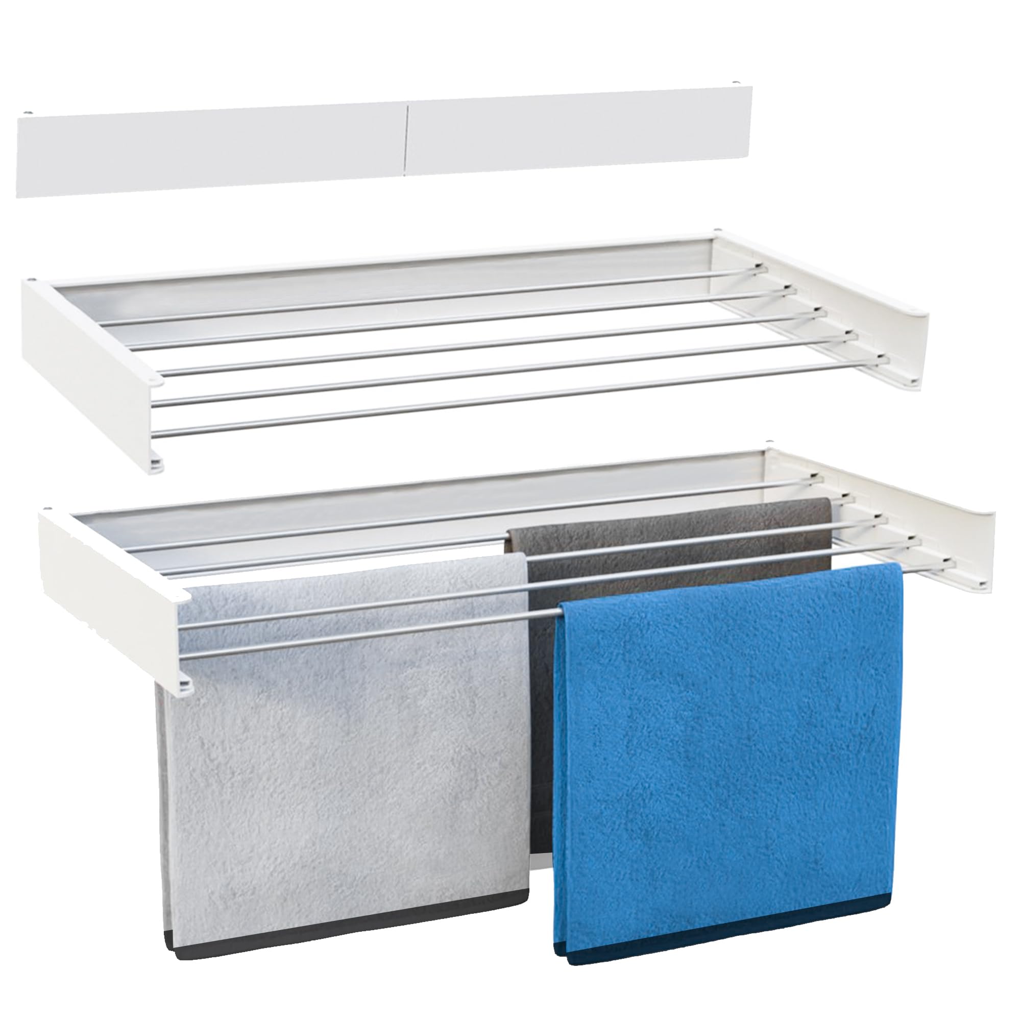 Vonia Stendibiancheria da Parete Pieghevole, Bianco 80x40cm