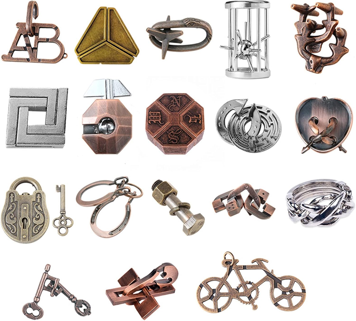 Joyeee Puzzle in Metallo Rompicapo 18Pcs - Style A - immagine 1