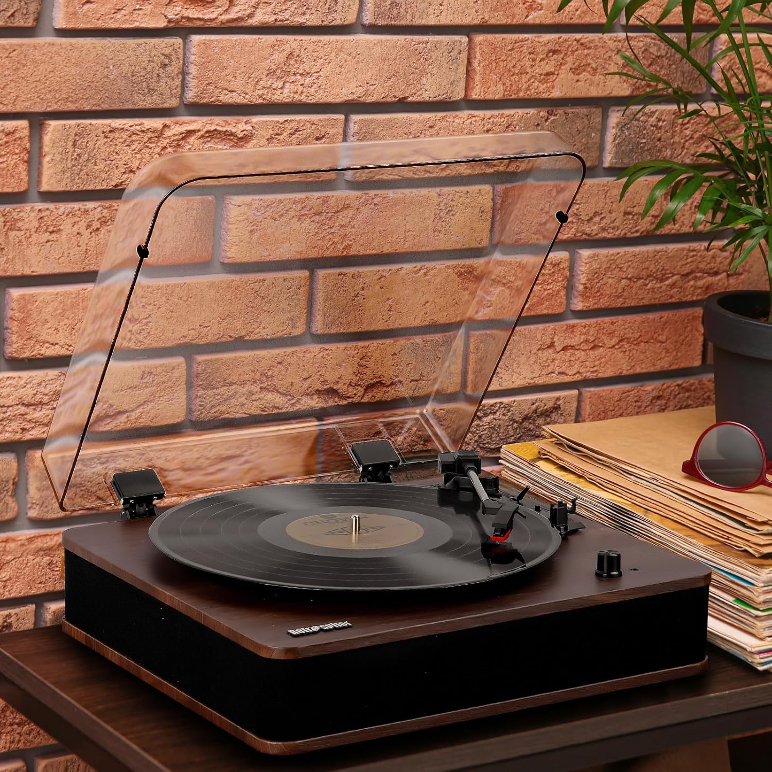 Retrospiler Giradischi Bluetooth con Altoparlanti, Noce - immagine 8