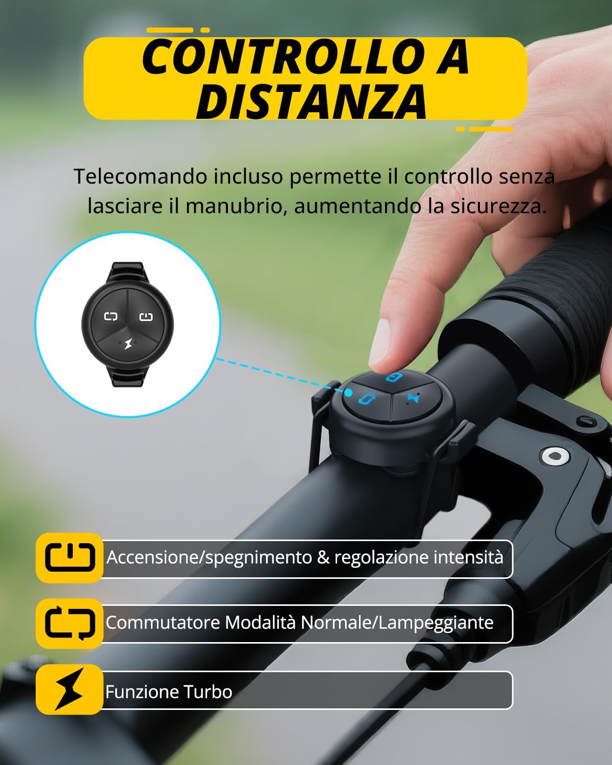 Towild DL1200S Luci Bici 1200 Lumen con Telecomando - immagine 2