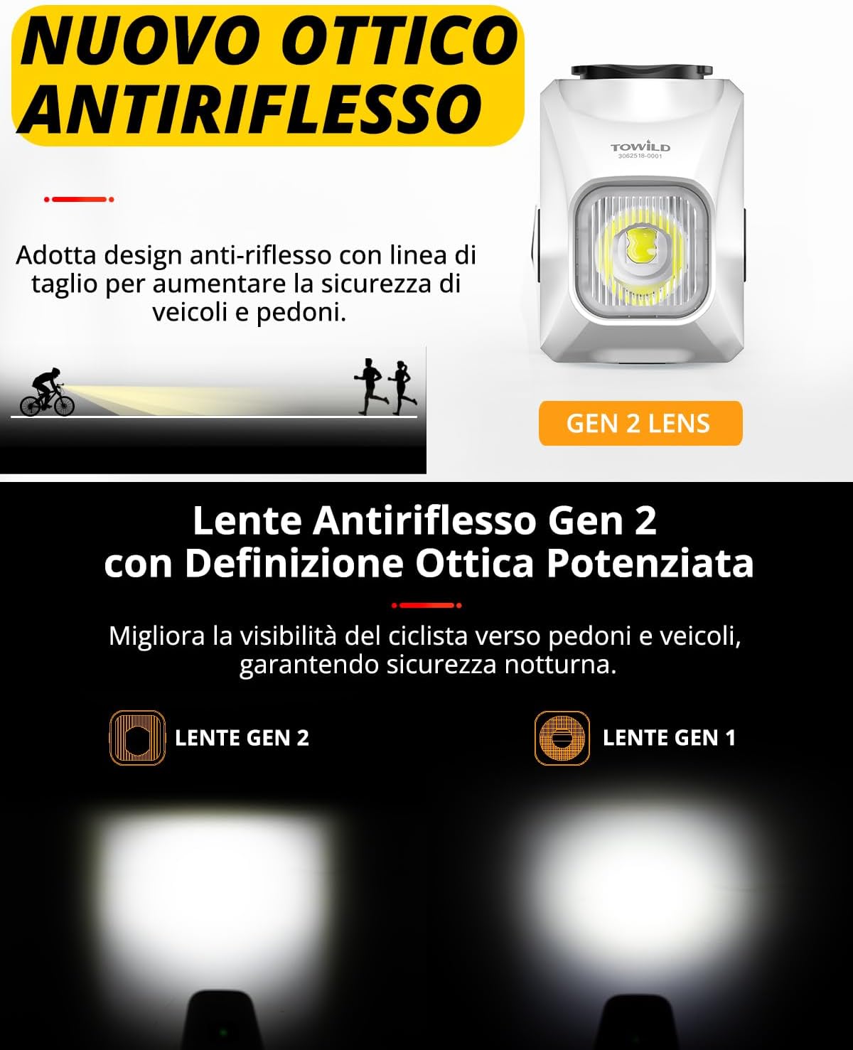 Towild DL1200S Luci Bici 1200 Lumen con Telecomando - immagine 3