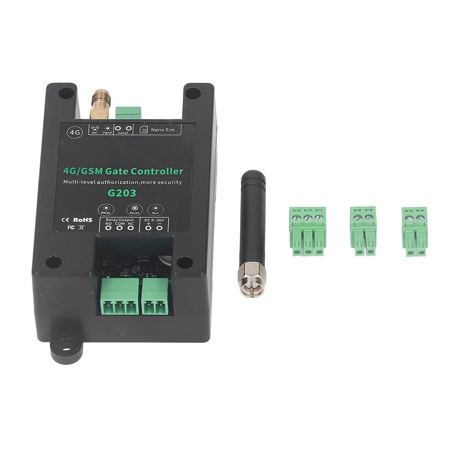 Apricancello GSM G203 Relè 4G Apricancello GSM, Interruttore del Telecomando del Cancello GSM 3G 4G Accesso Alla Porta del Garage Supporto del Controller Remoto Riavvio Remoto