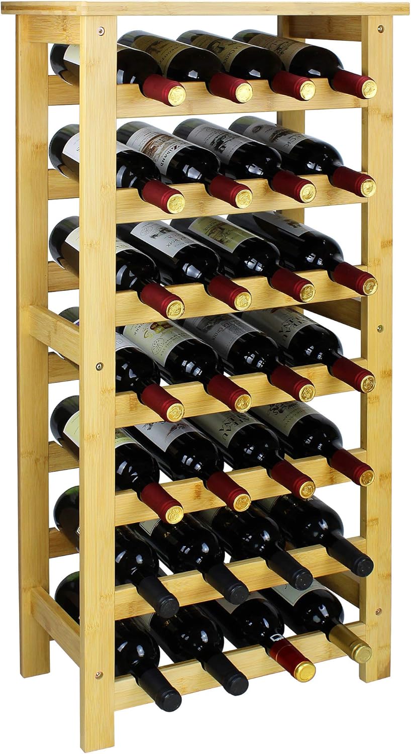 SMIBUY Portabottiglie in Bambù da 28 Bottiglie - immagine 1