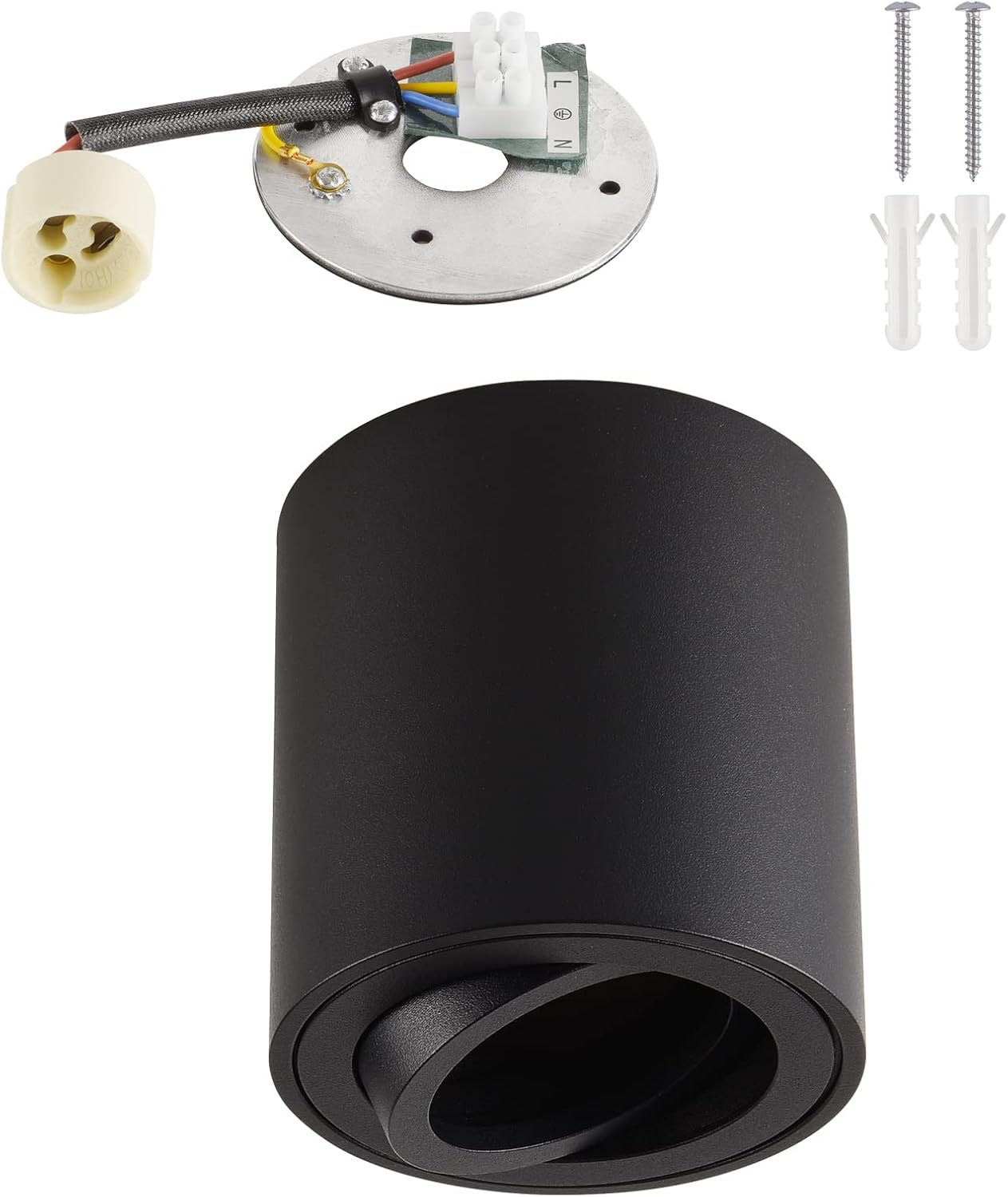 Faretto da Soffitto Orientabile Nero 4 Pcs GU10 - immagine 4