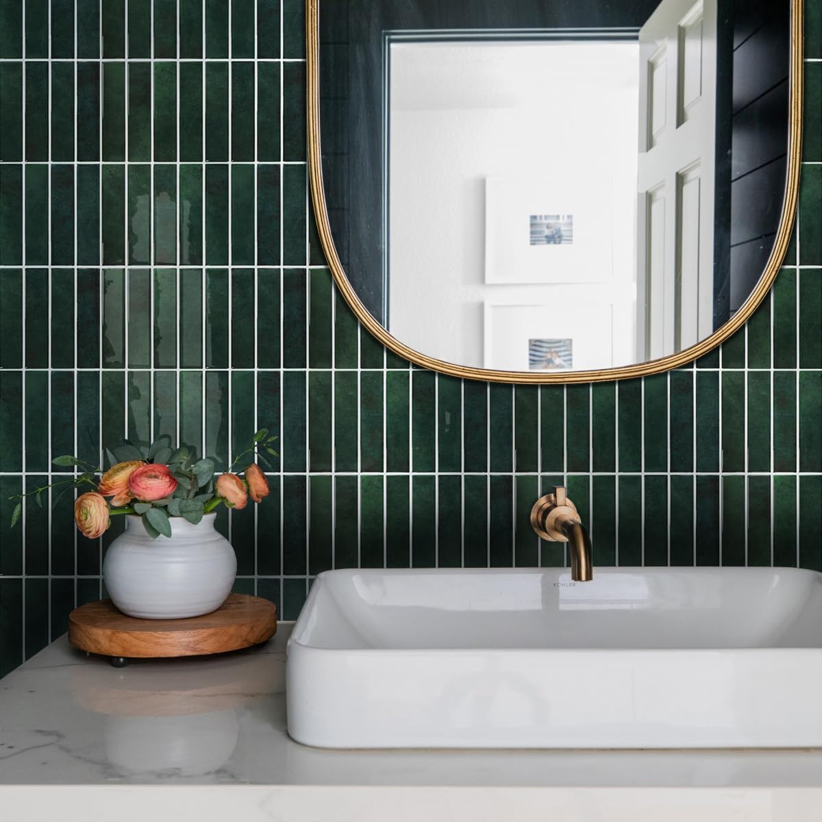 Commomy Piastrelle Adesive Cucina Bagno Verde Foresta - immagine 3