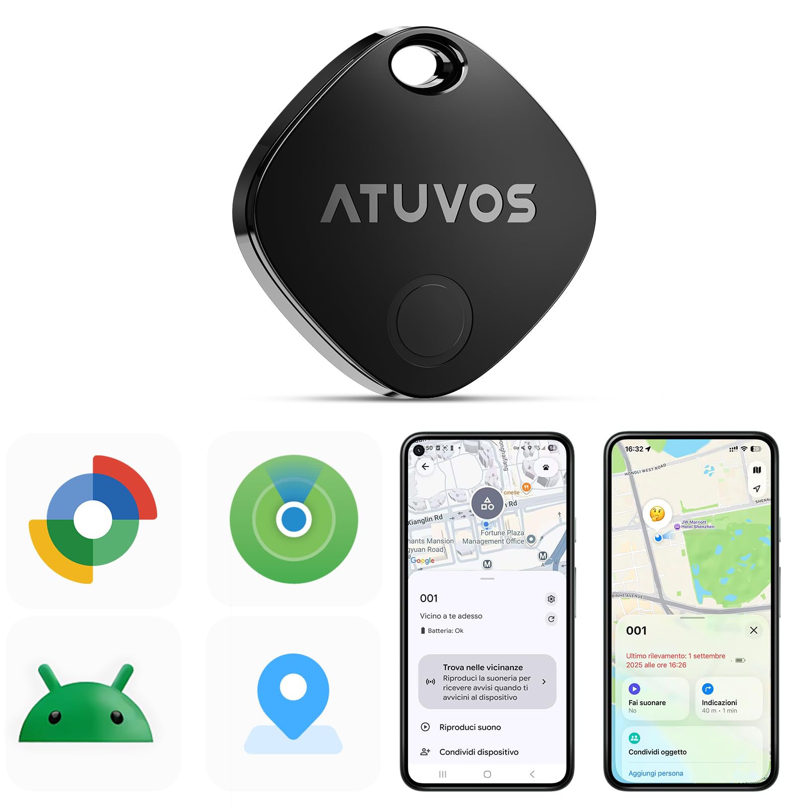 Atuvos Dual System Air Tag Pro Tracker (1 pz)