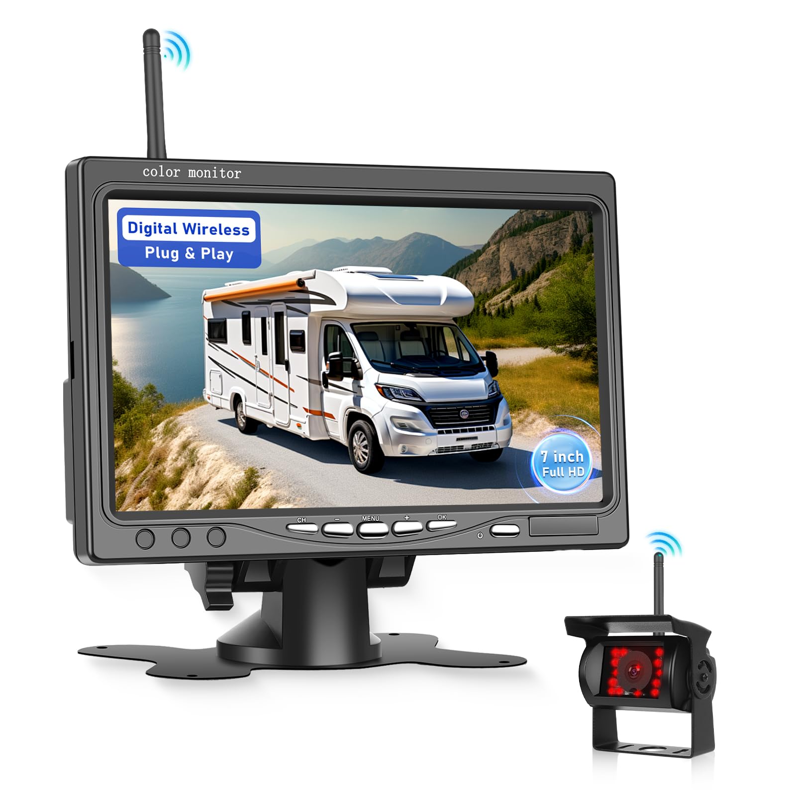 Hodozzy Telecamera Retromarcia Digitale Wireless 7 Pollici