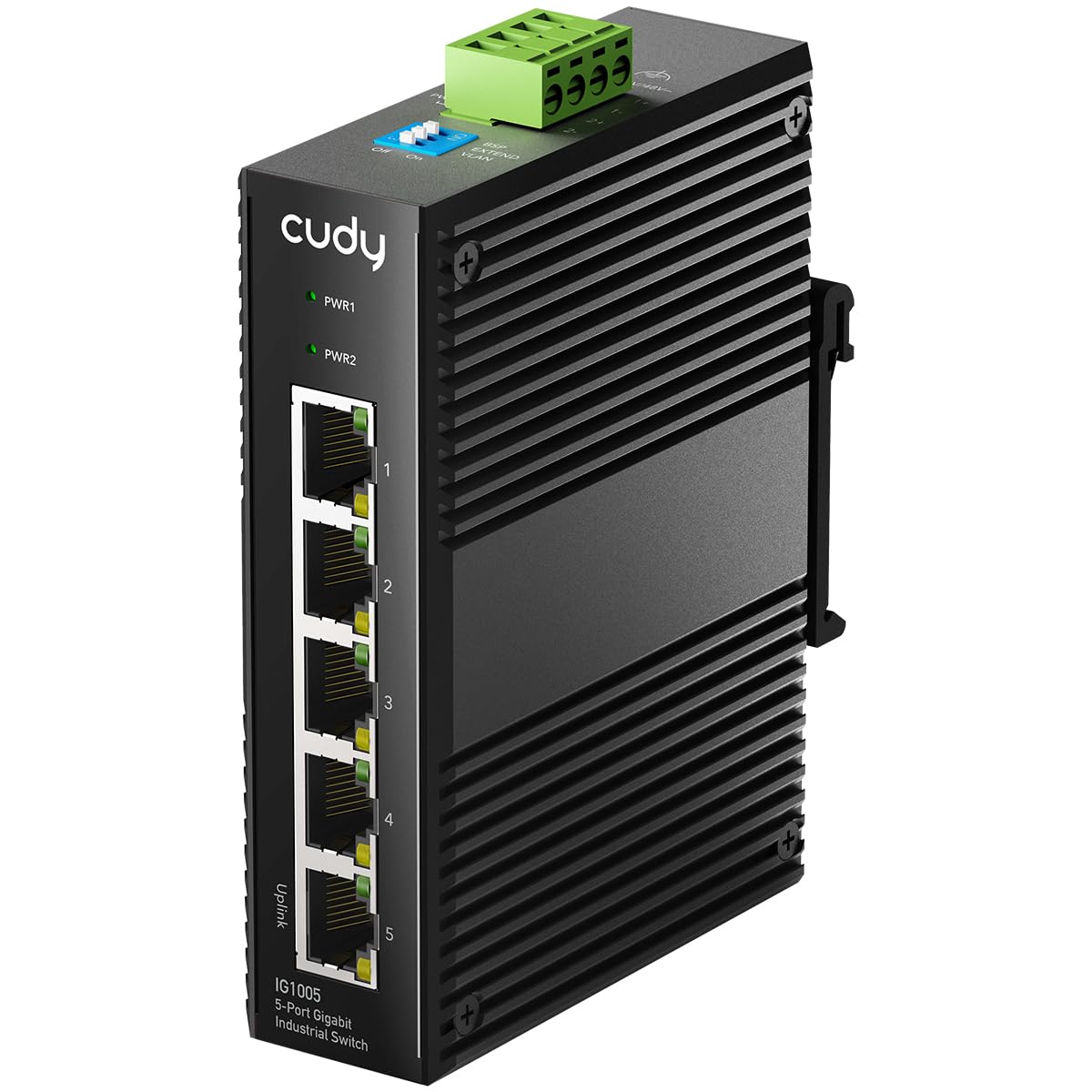 Cudy Switch Industrial 5 Porte Gigabit Rail Din IP40