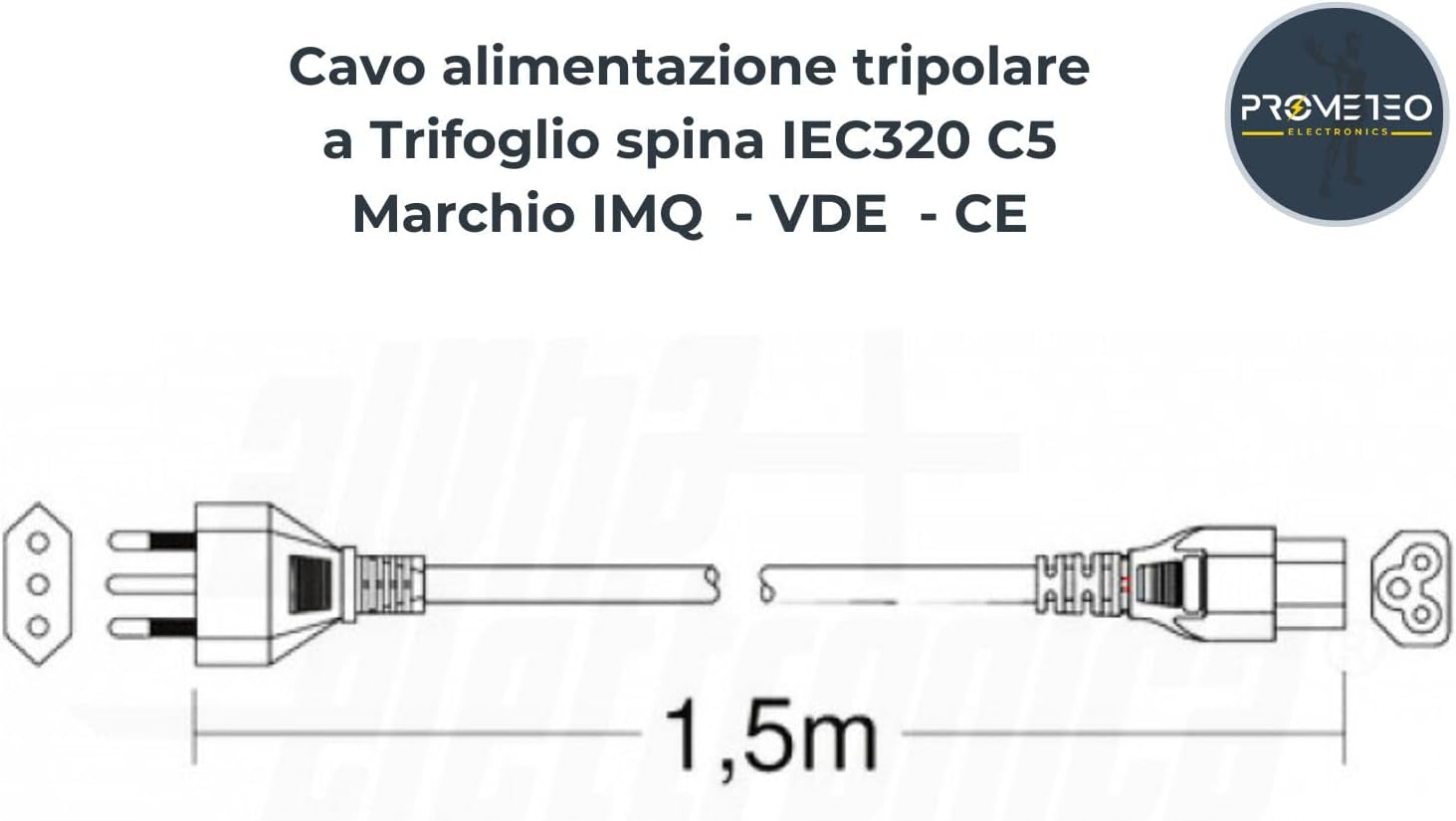 Cavo Alimentazione Tripolare a Trifoglio IMQ - immagine 3