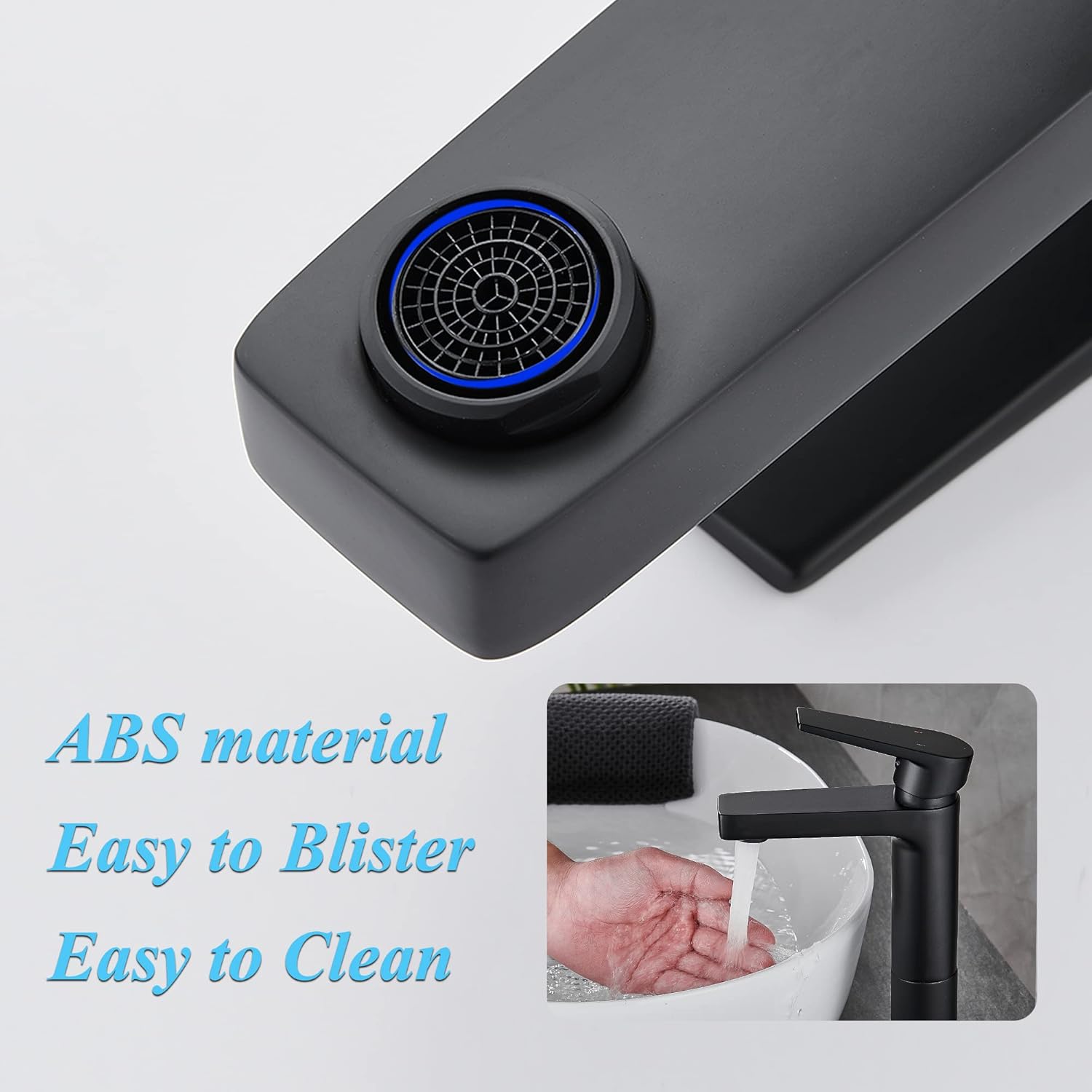 Gricol Rubinetto Lavabo Maniglia Quadrata Ottone Cromo Nero - immagine 3