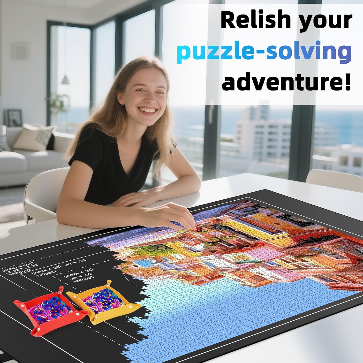 Tappeto per Puzzle 3000 Pezzi con Base Antiscivolo - immagine 2