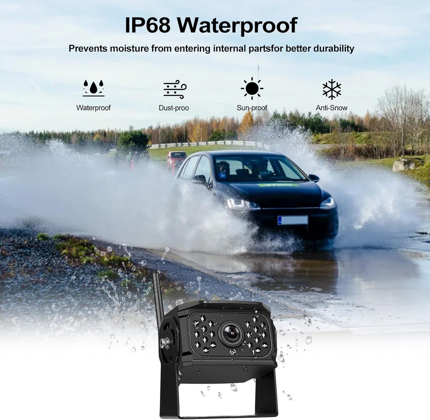 Camecho DVR Kit Telecamera Retromarcia Wireless 10'' IPS - immagine 3